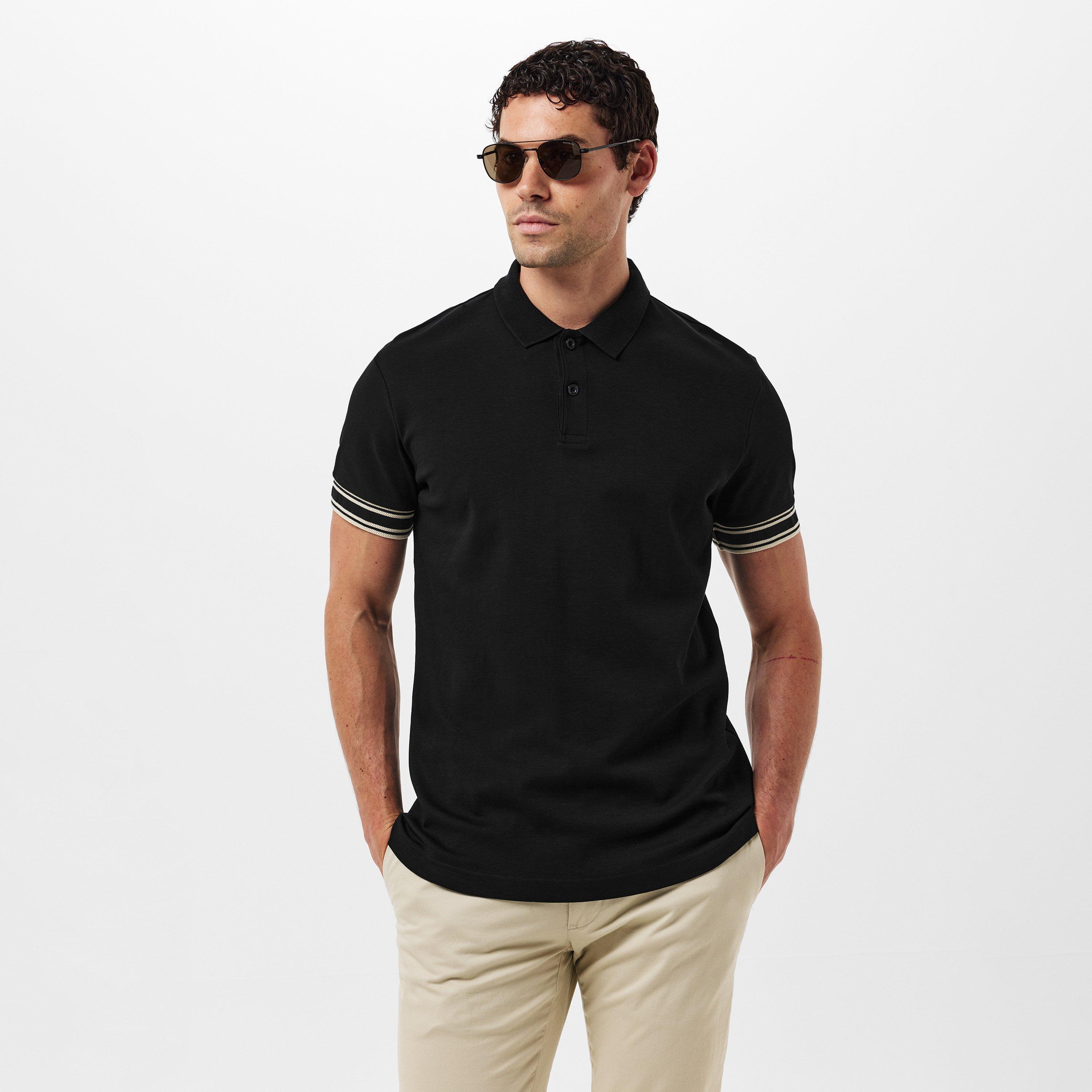 Black 002 - Boss - Men's HBG Zone Sleek Button-Up Polo Shirt - 3