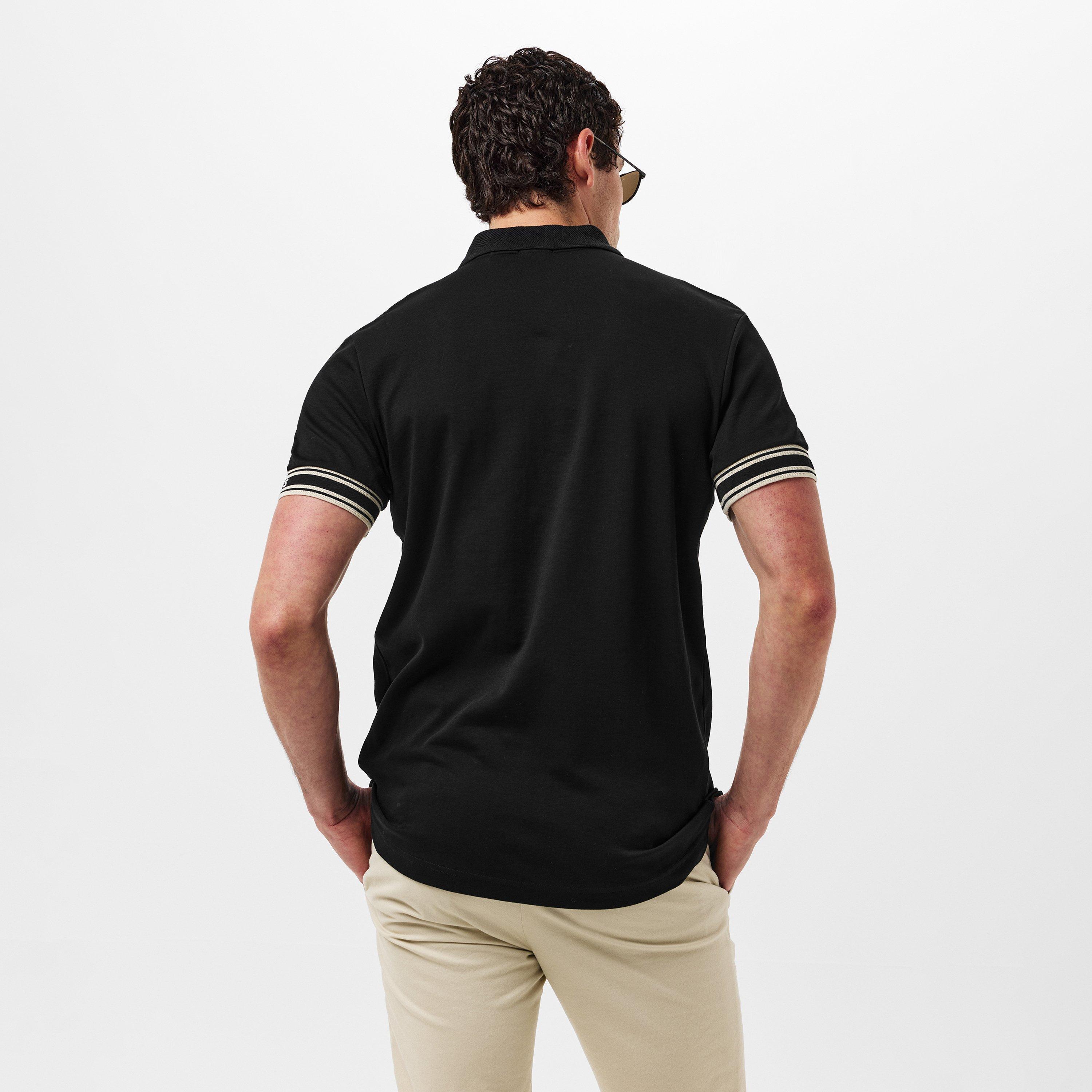 Black 002 - Boss - Men's HBG Zone Sleek Button-Up Polo Shirt - 4