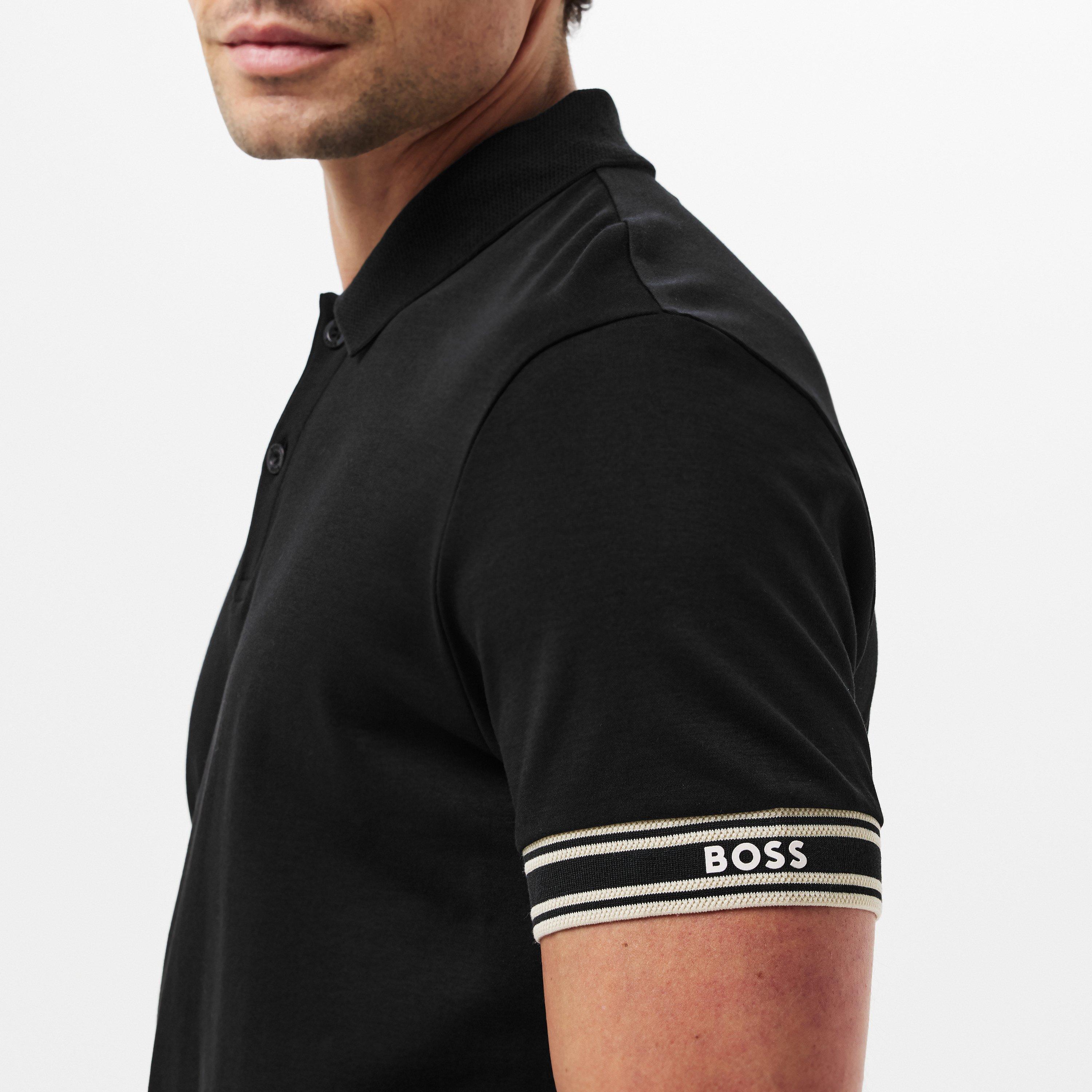 Black 002 - Boss - Men's HBG Zone Sleek Button-Up Polo Shirt - 5