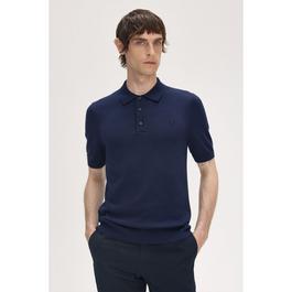 Fred Perry Knitted Short Sleeve Polo Shirt