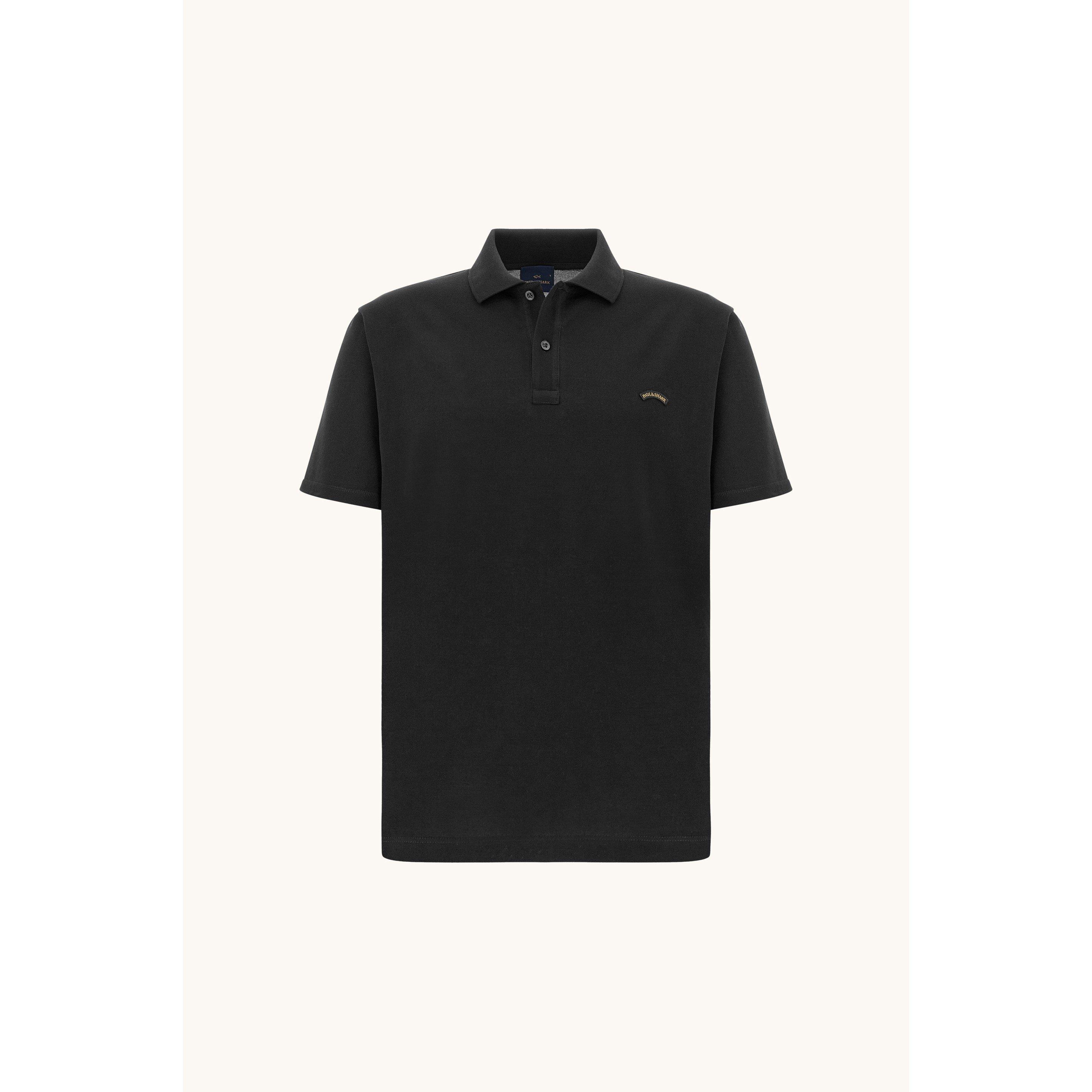 Paul And Shark Men's Cotton Logo Short-Sleeve Polo Shirt - Black - M