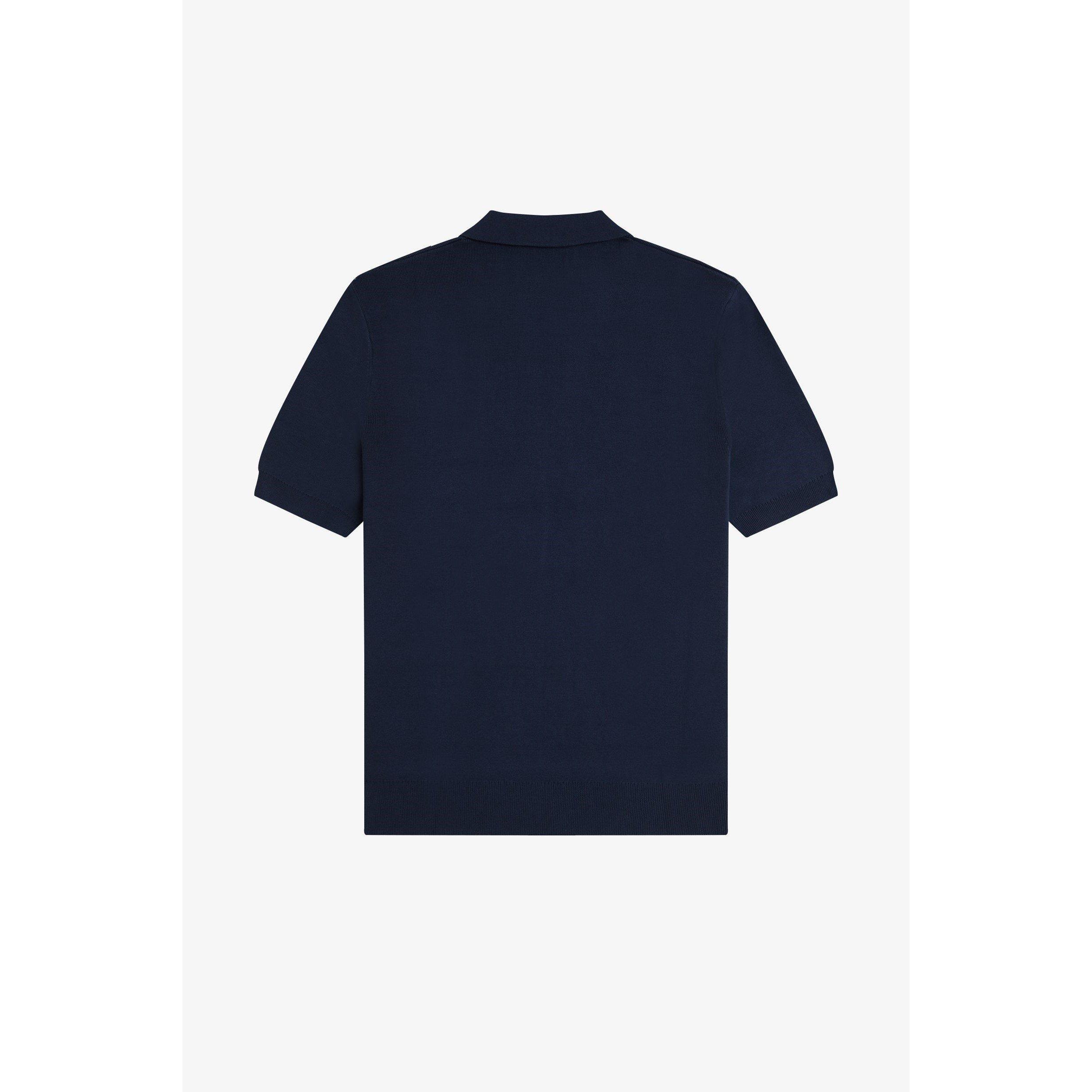 Dk Airforce 738 - Fred Perry - Men's Vertical Stripe Zipped Short-Sleeve Polo Shirt - 2