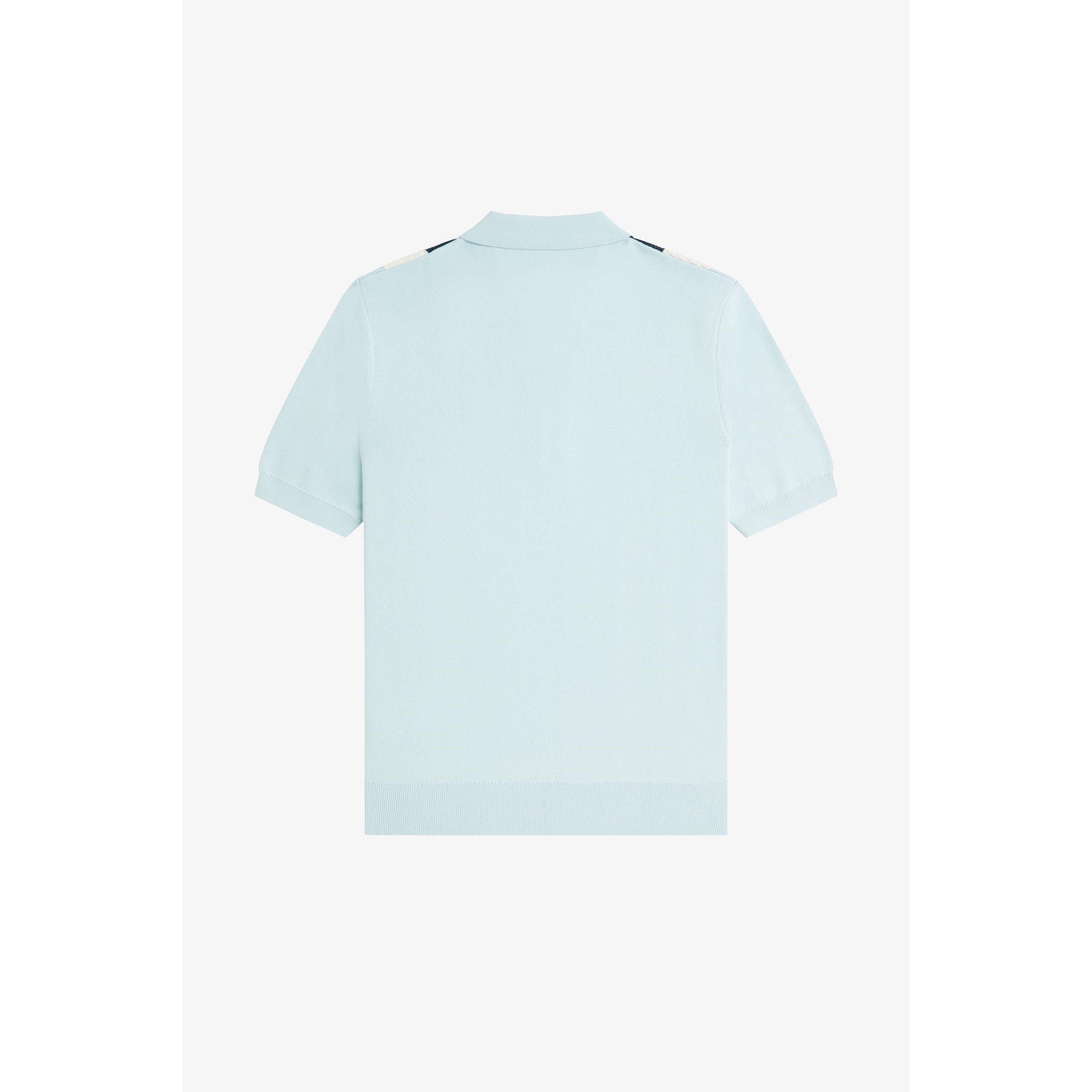 Light Ice R30 - Fred Perry - Men's Vertical Stripe Zipped Short-Sleeve Polo Shirt - 2