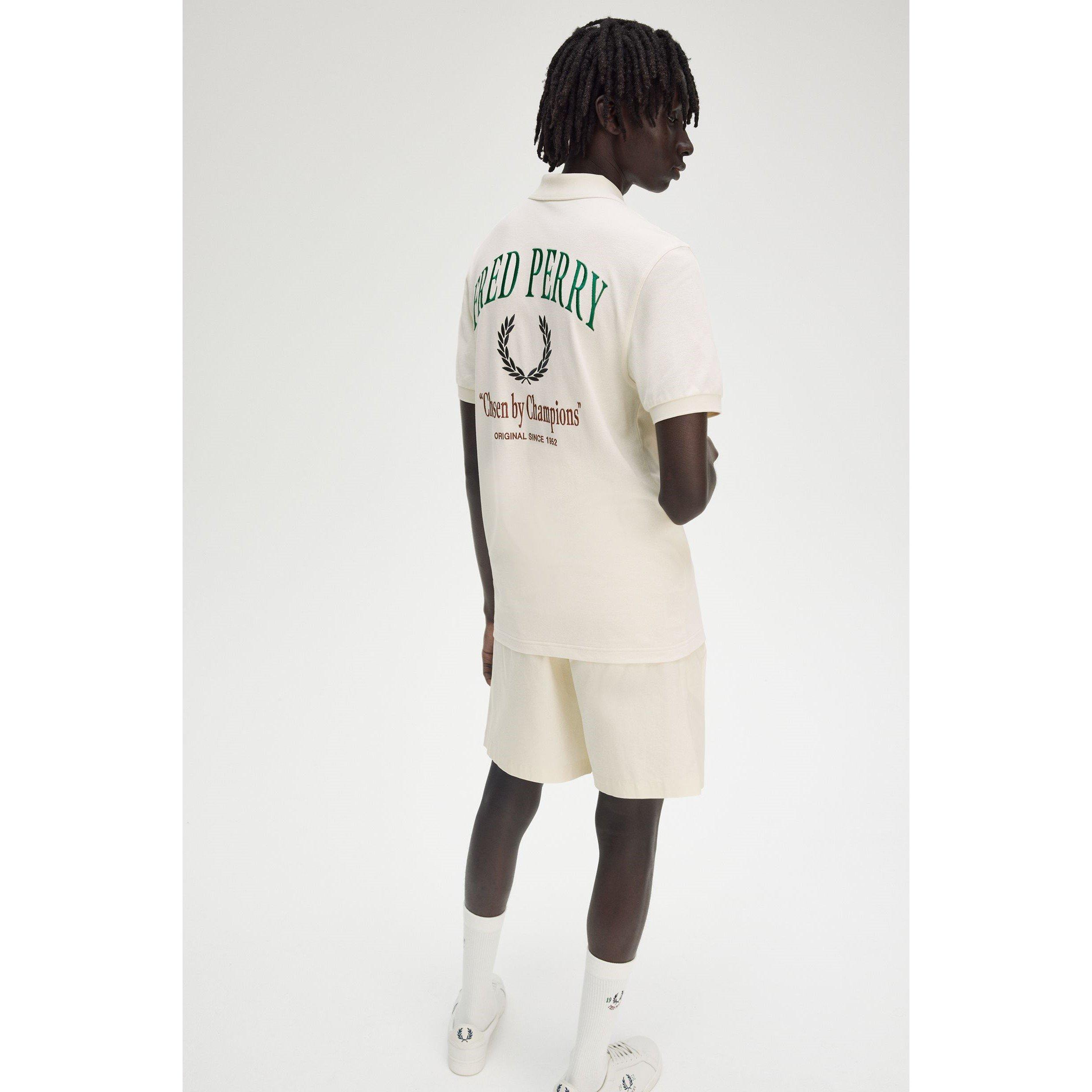 Ecru 560 - Fred Perry - Men's Club Back Print Short-Sleeve Polo Shirt - 3