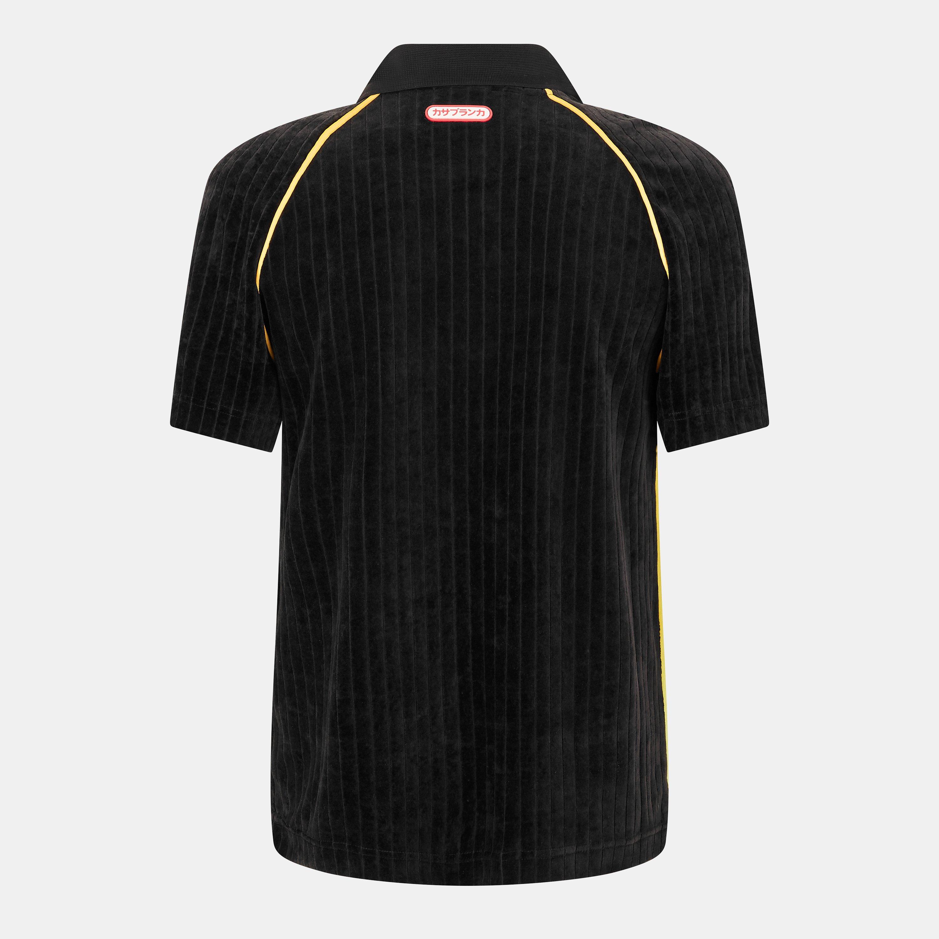 Black - Casablanca - Men's Velour Short Sleeve Polo Shirt - 2