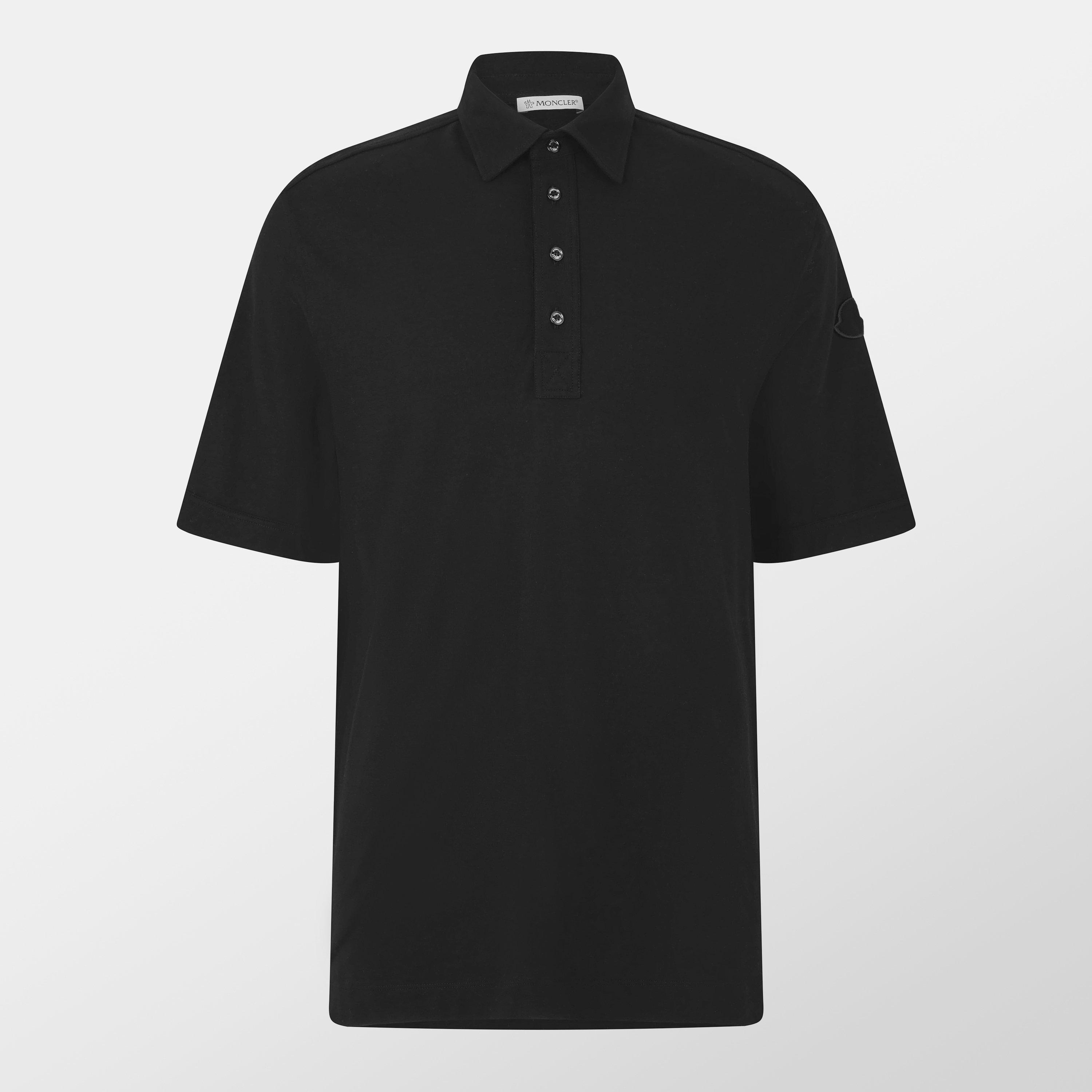 Moncler Men's Short Sleeve Polo Shirt - Black - M