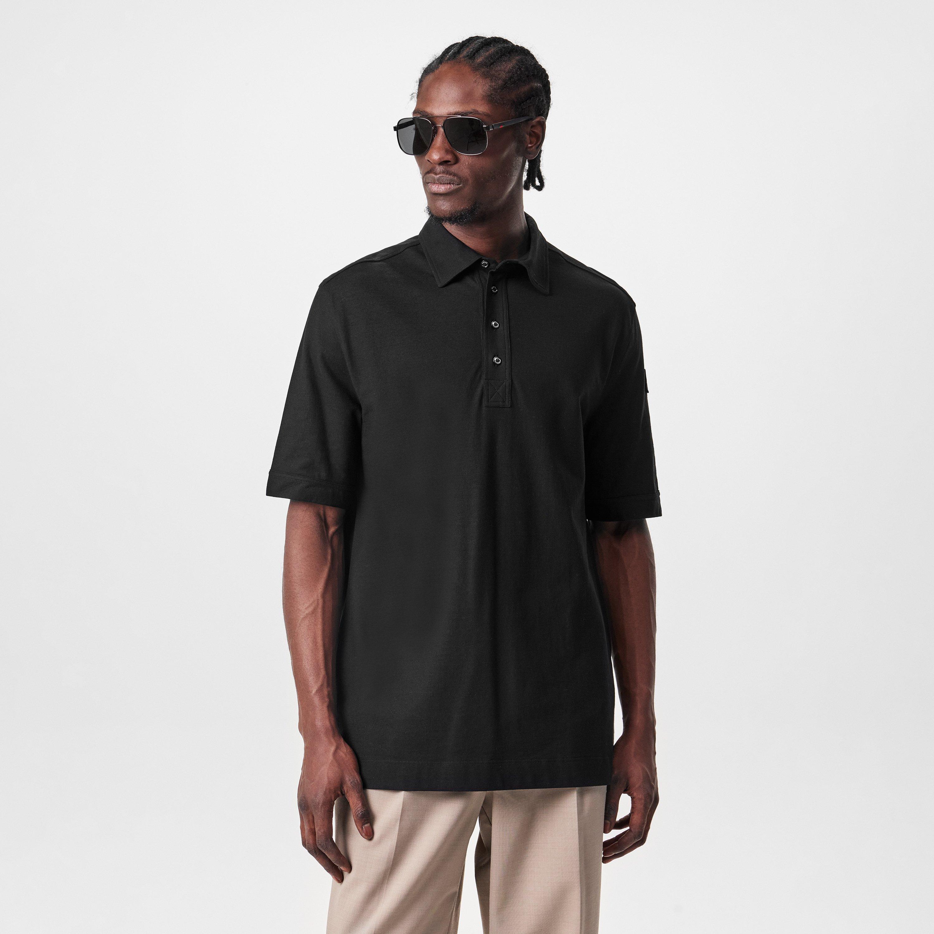 Black - Moncler - Men's Short-Sleeve Polo Shirt - 3