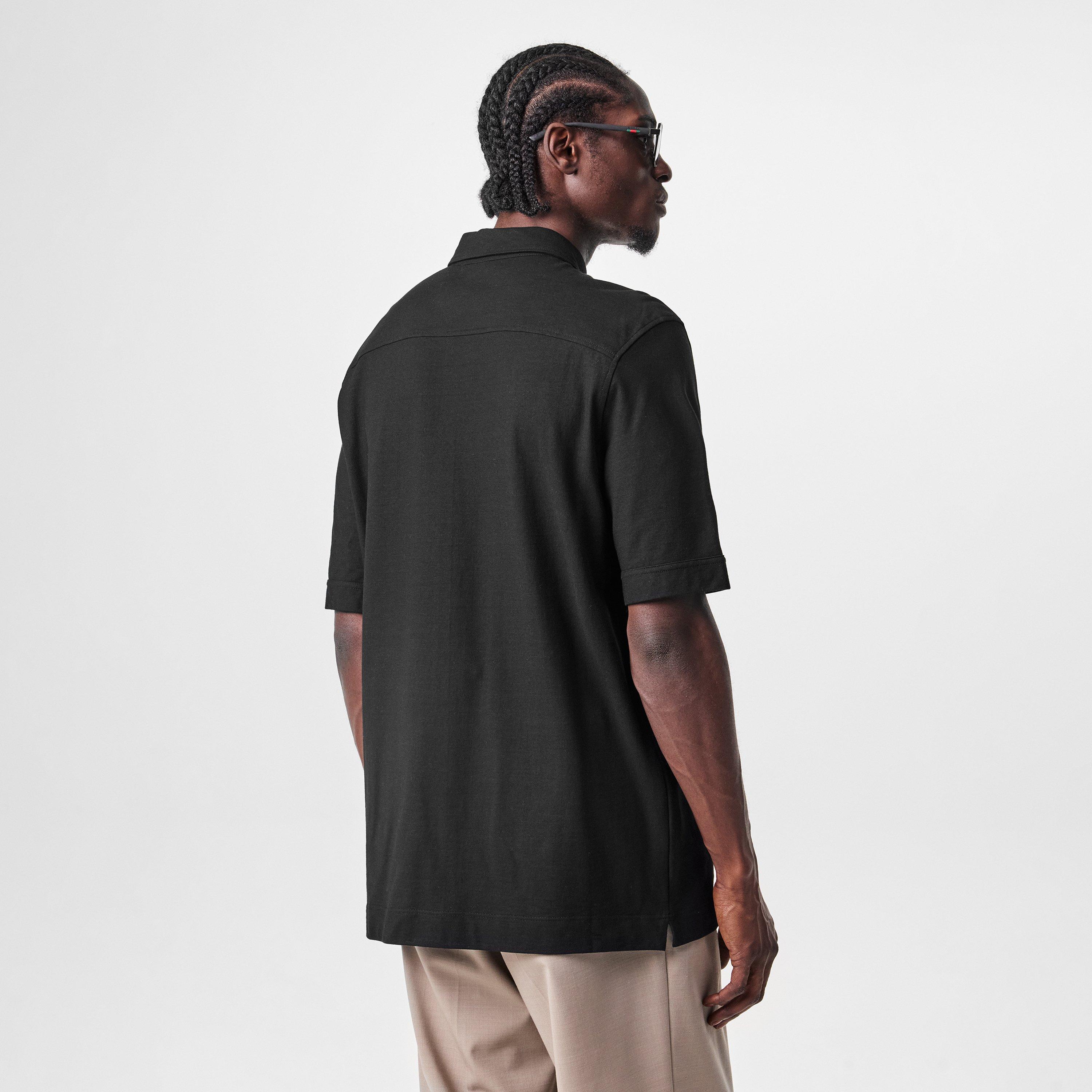 Black - Moncler - Men's Short-Sleeve Polo Shirt - 4