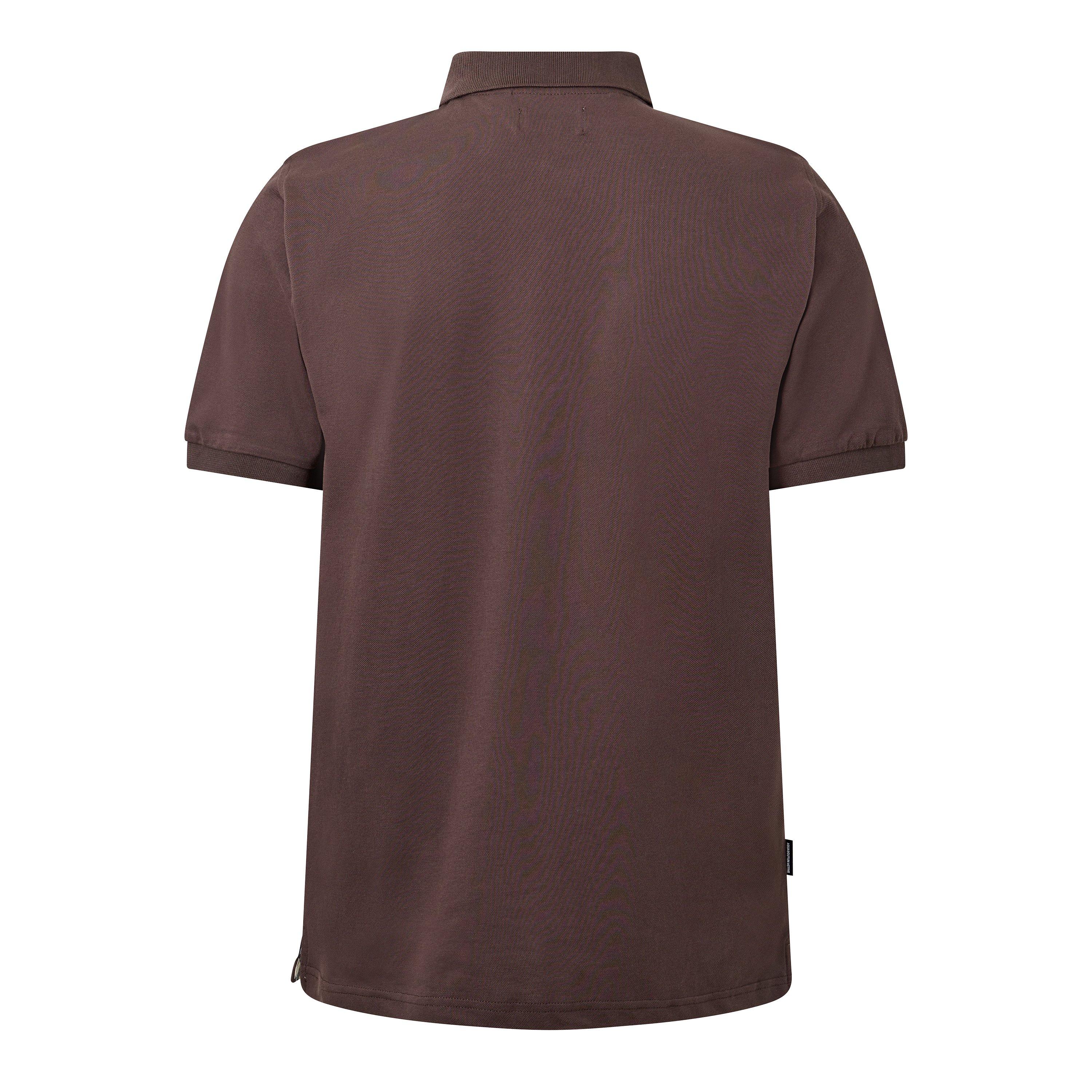 Chocolate 55 - Aquascutum - Men's Check Shoulder Cotton Short-Sleeve Polo Shirt - 2