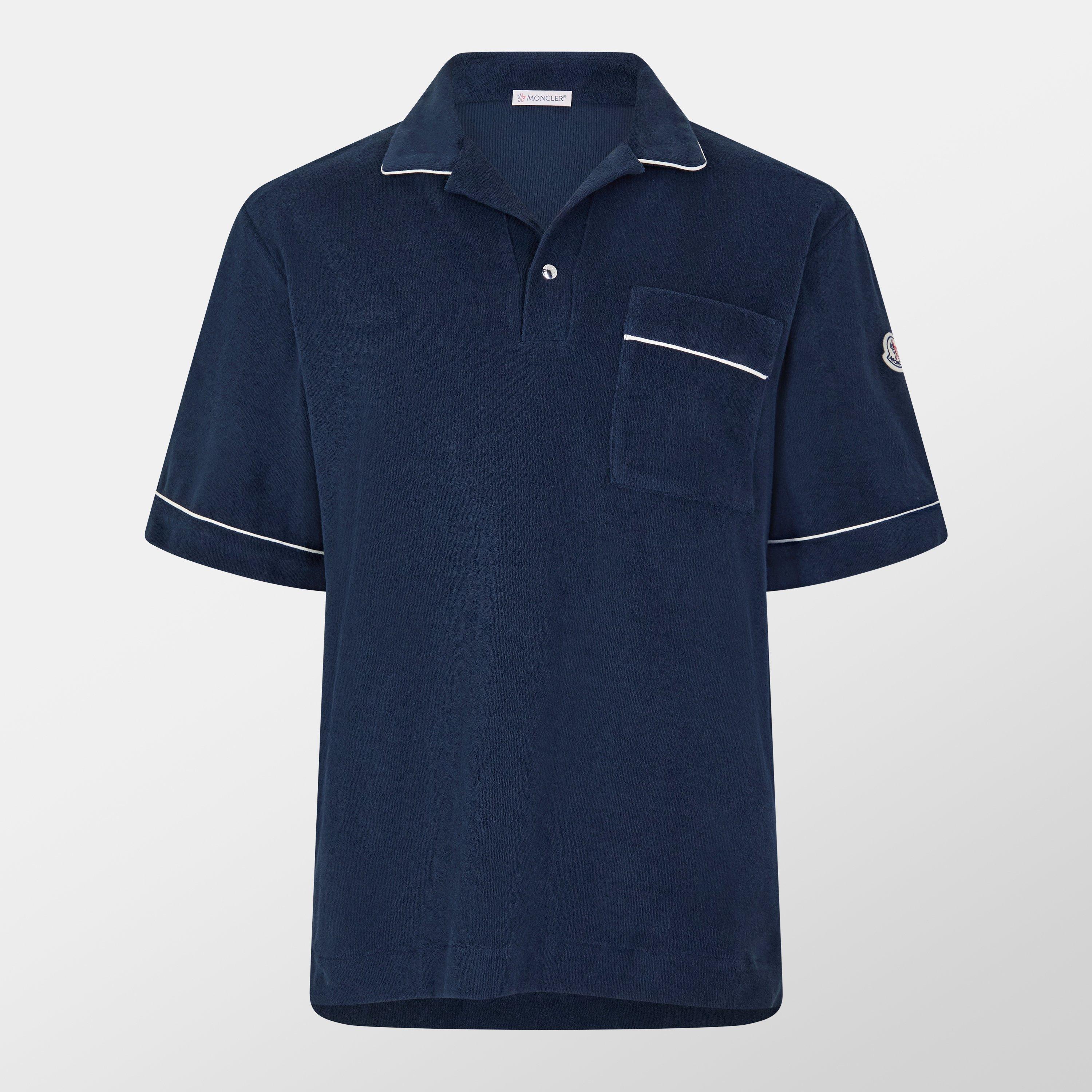 Blue 778 - Moncler - Men's Towel Textured Short Sleeve Polo Shirt - 1
