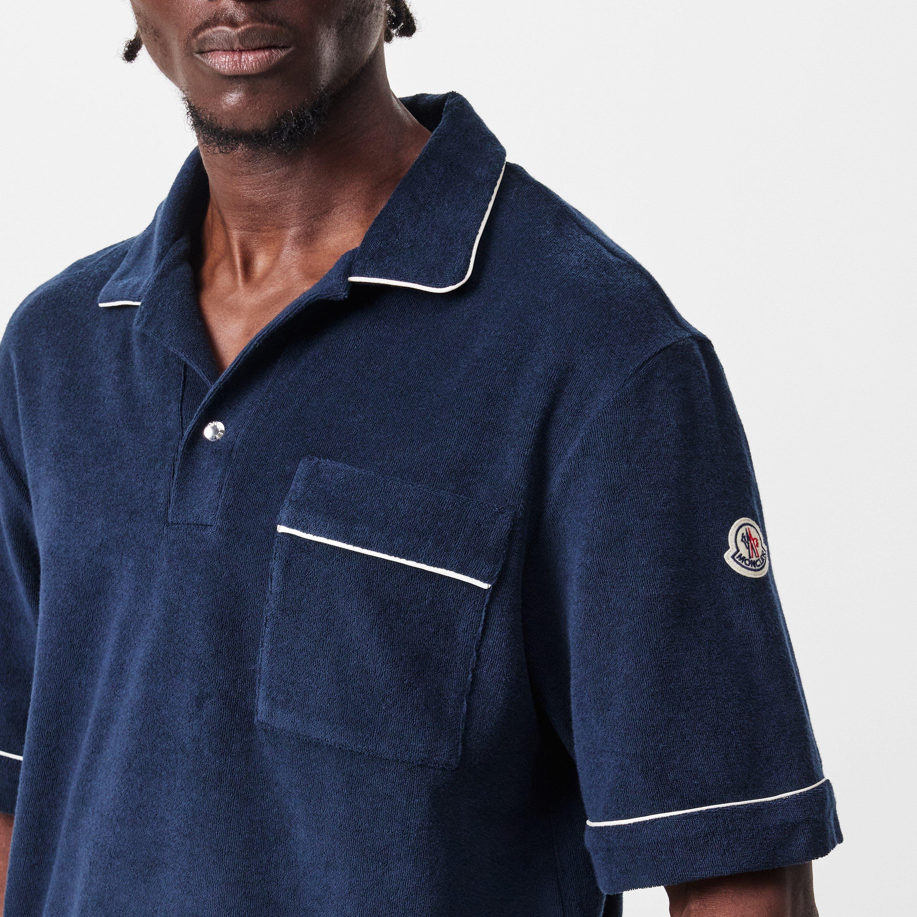 Blue 778 - Moncler - Men's Towel Textured Short Sleeve Polo Shirt - 5