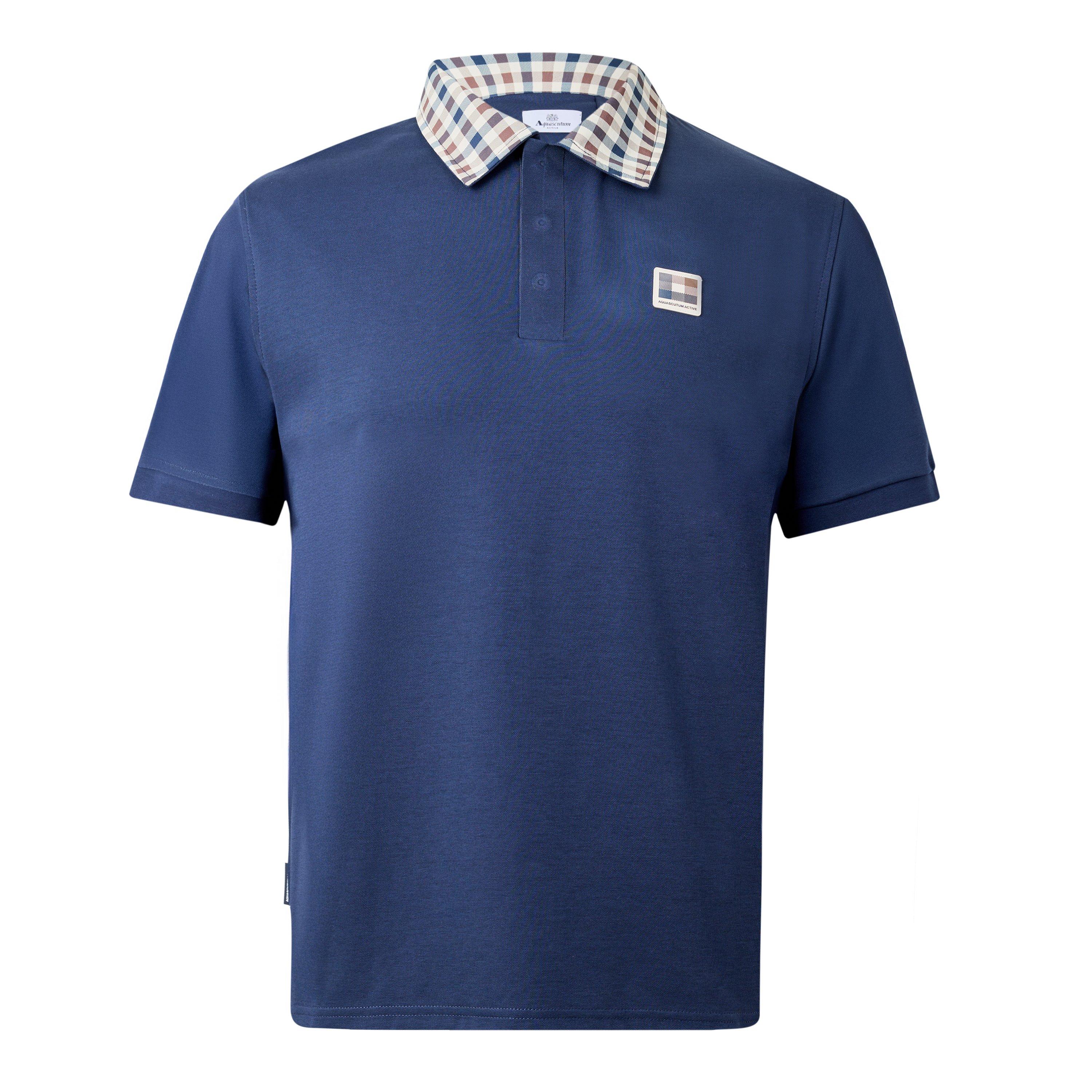 Aquascutum AquAct Check Collr P Sn64