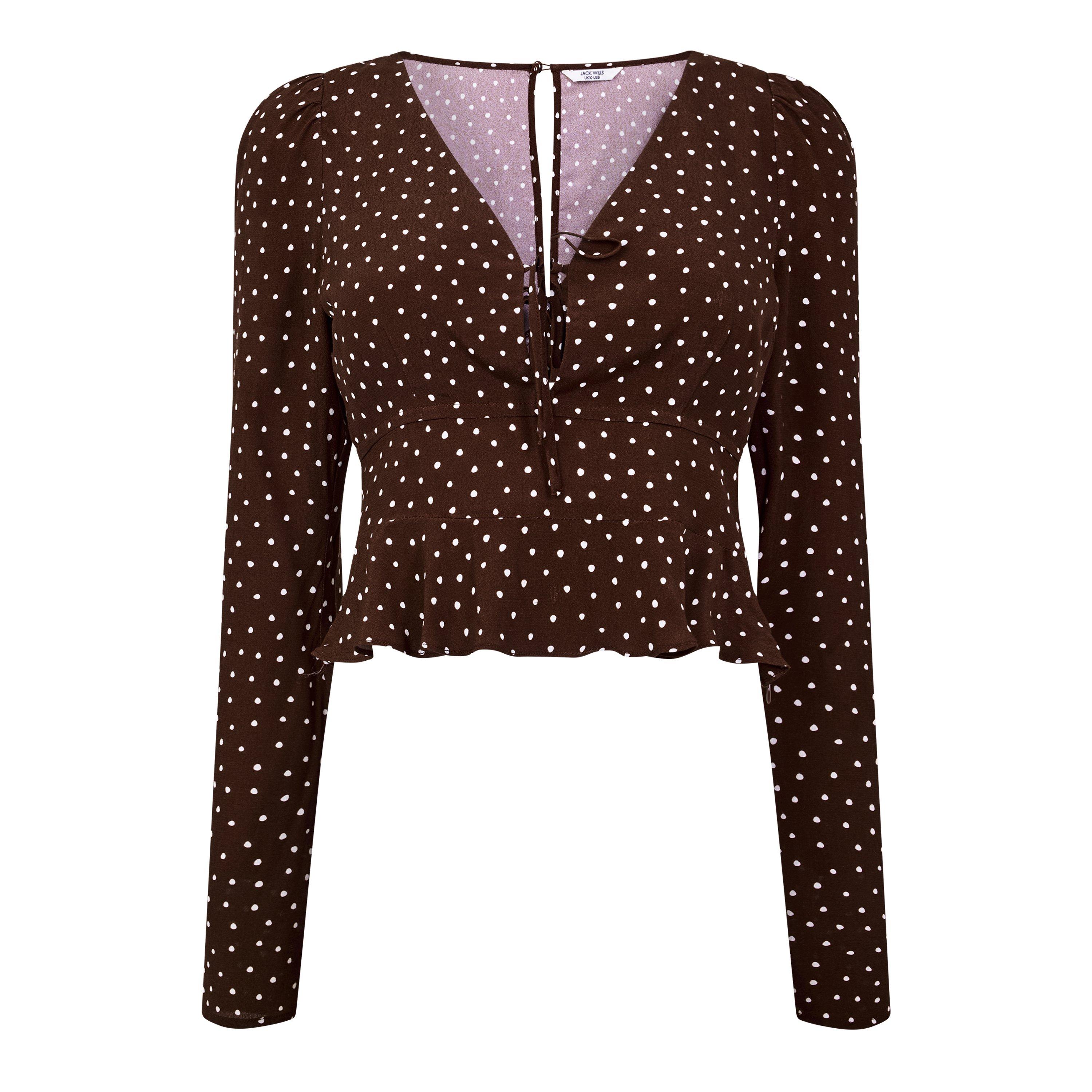 Cioccolato - Jack Wills - JW Flared Cuff Top Ld64 - 1