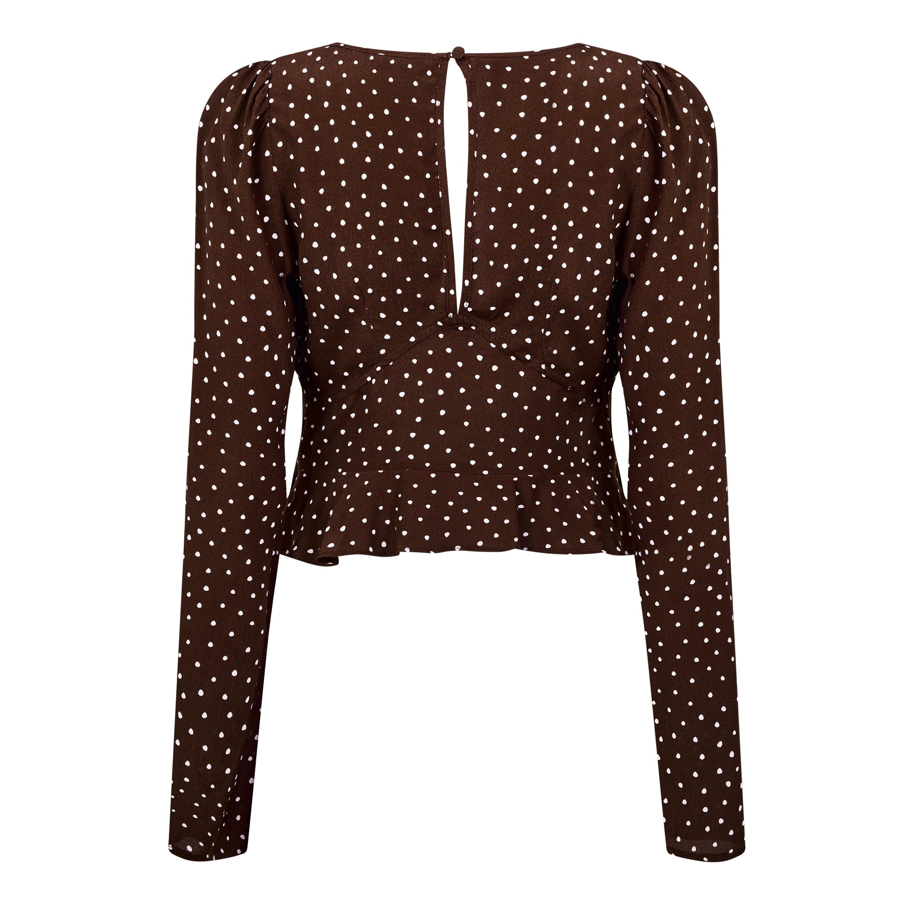Cioccolato - Jack Wills - JW Flared Cuff Top Ld64 - 2