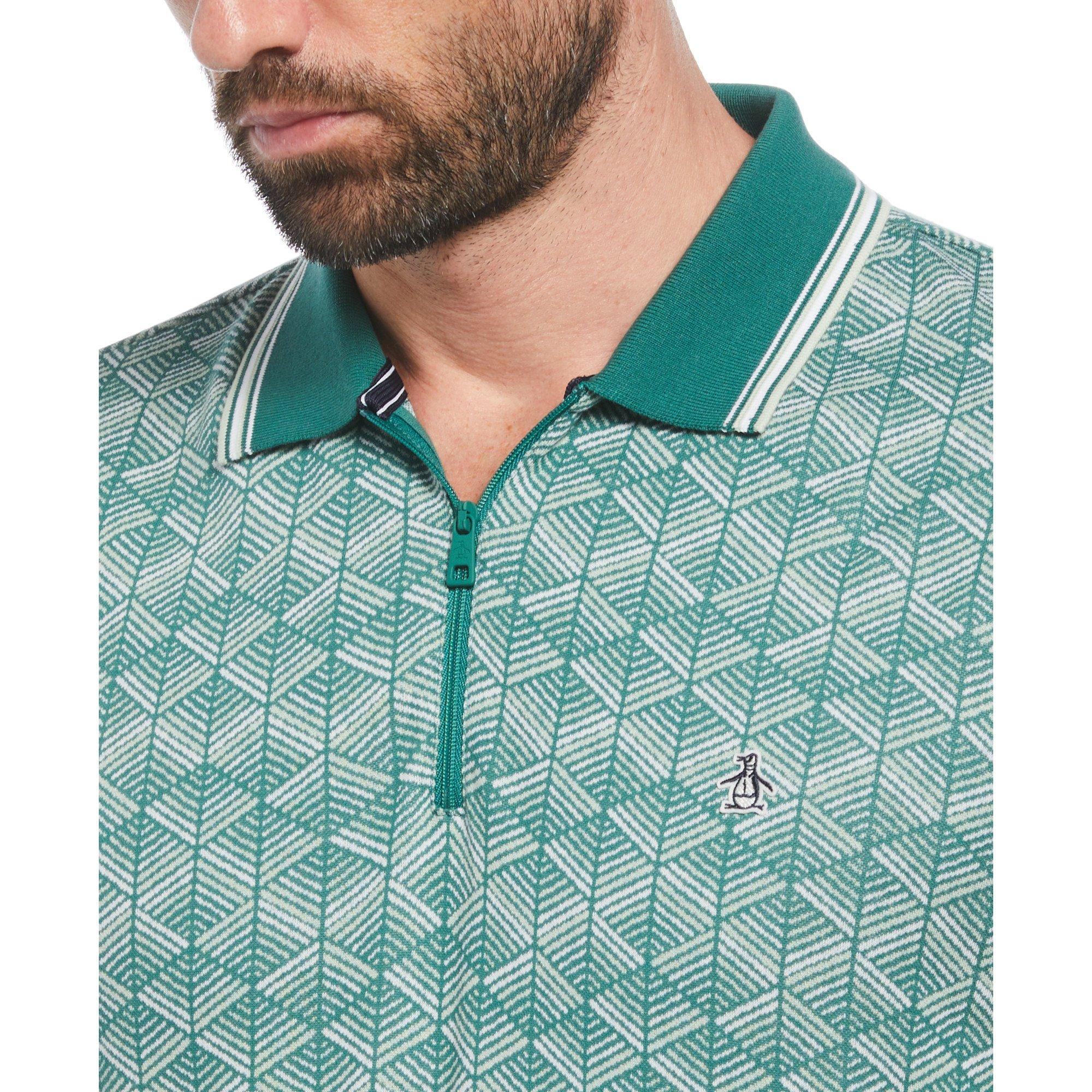 Antique Green - Original Penguin - Jacquard Short-Sleeve Polo Shirt - 3