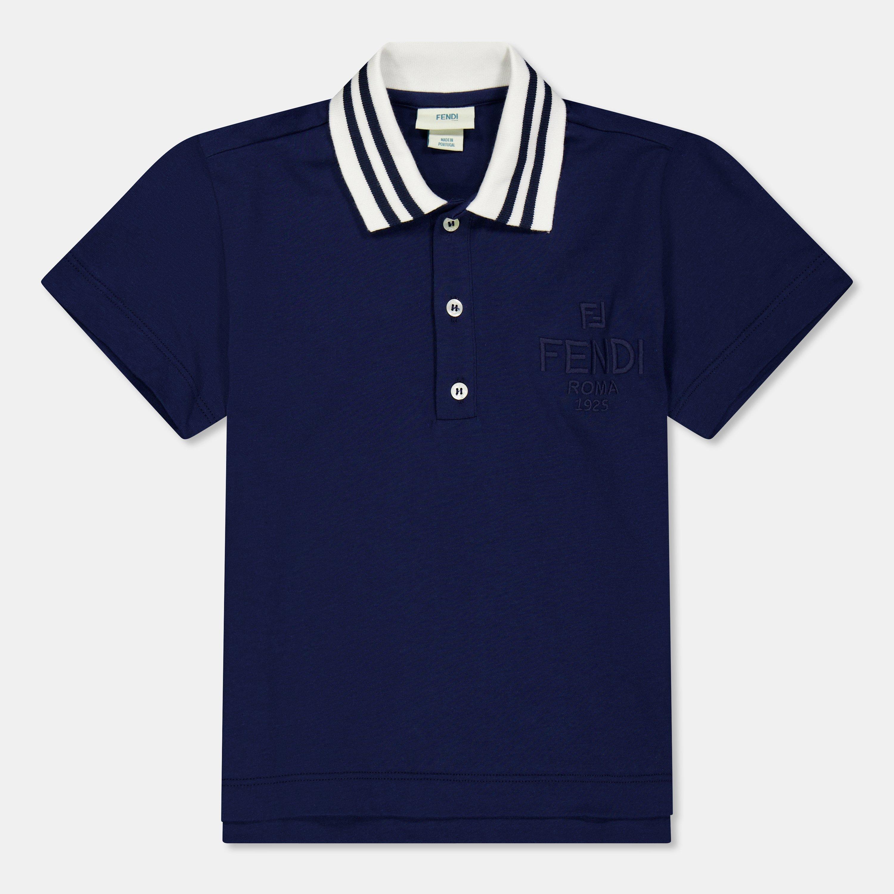 Fendi Kids' Short Sleeve Polo Shirt - Yale F1I11 - Size 14Y