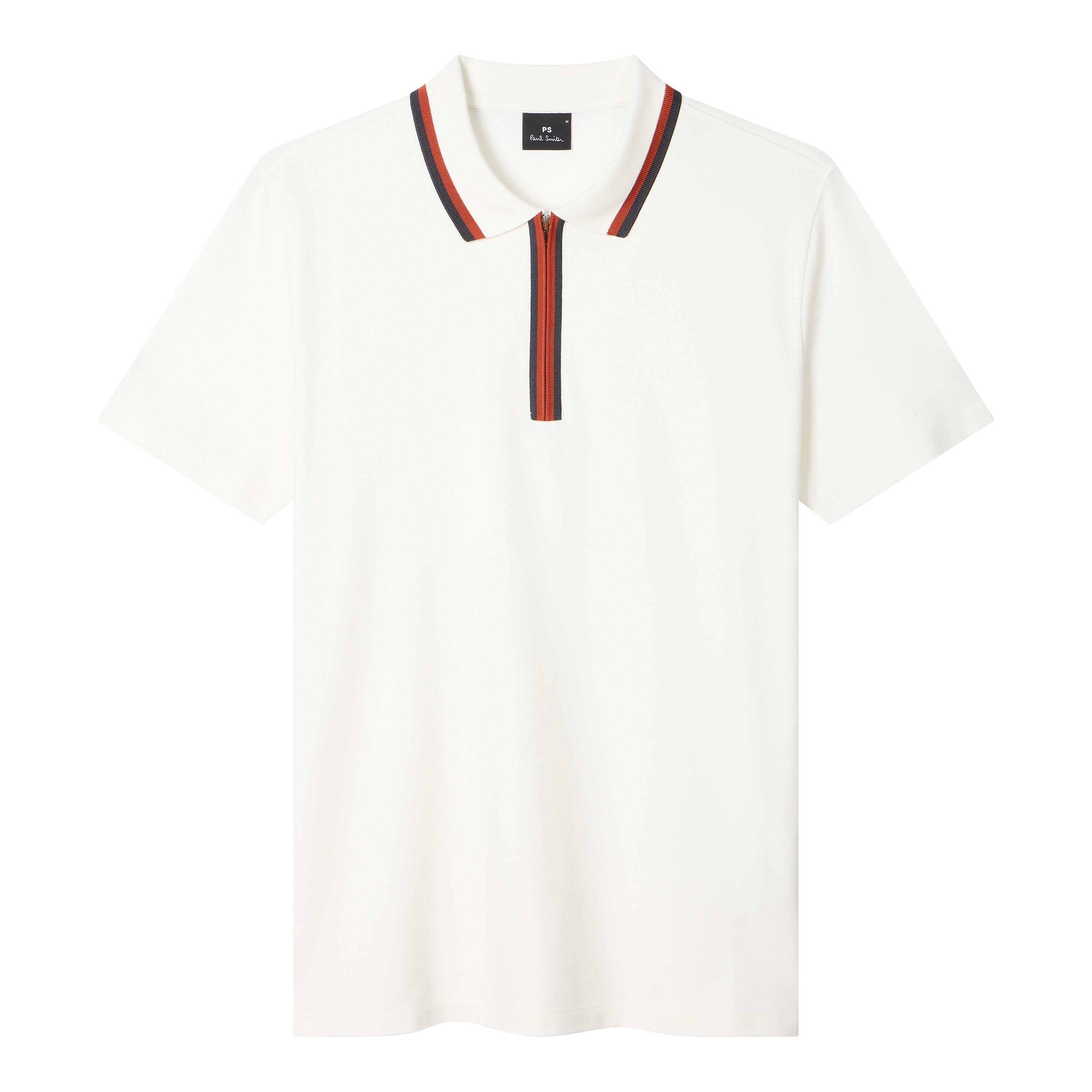 Ps Paul Smith Men's Zipped Short Sleeve Polo Shirt - White 02A - XL