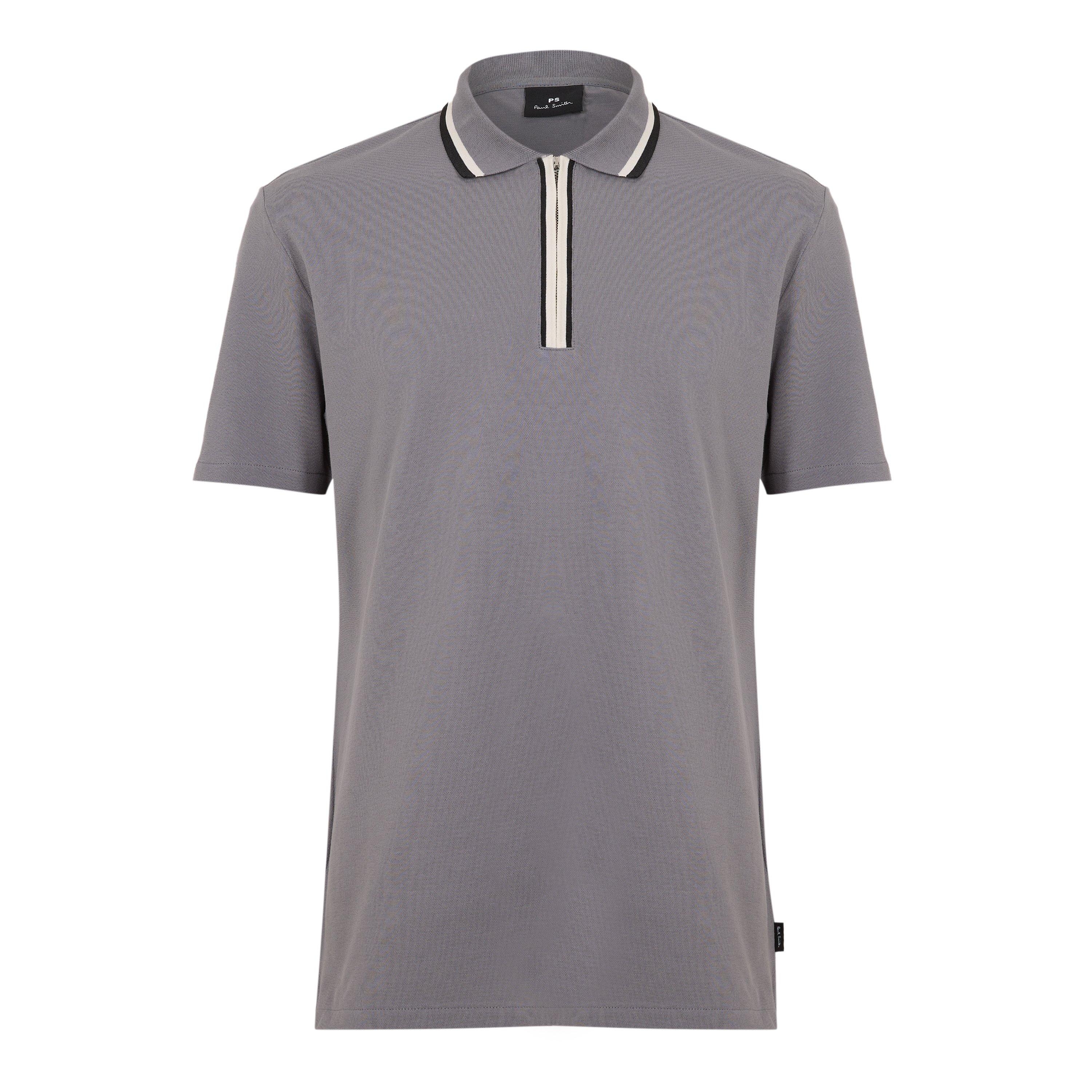 Flat Grey 70 - PS Paul Smith - PS Zip Tip Polo Sn00 - 1