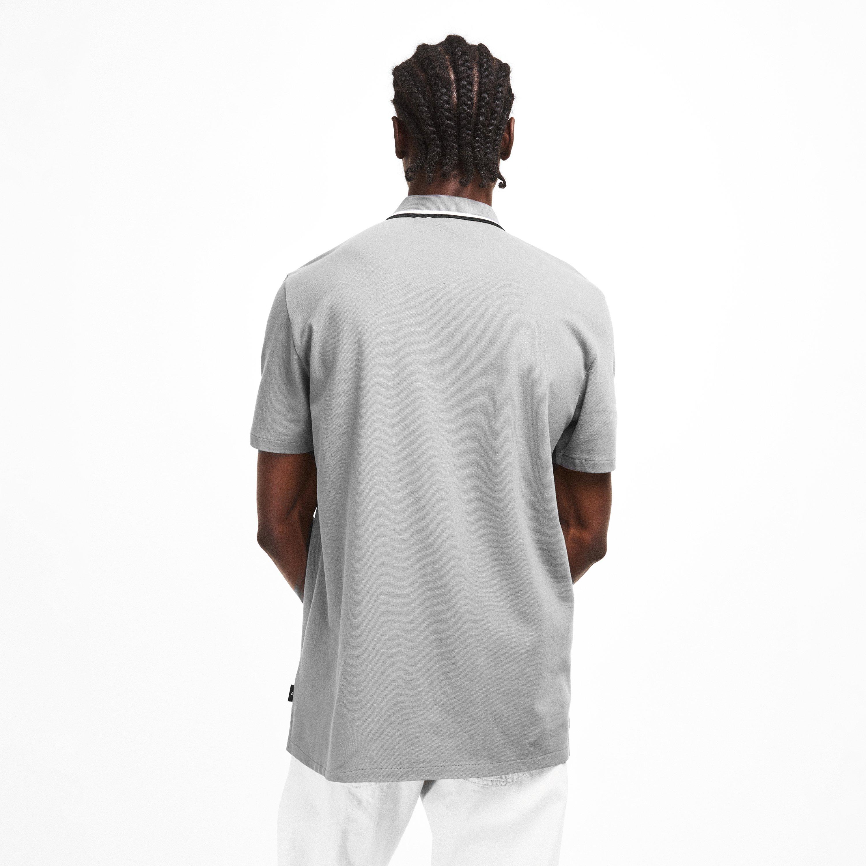 Flat Grey 70 - PS Paul Smith - Men's Zipped Short Sleeve Polo Shirt - 4