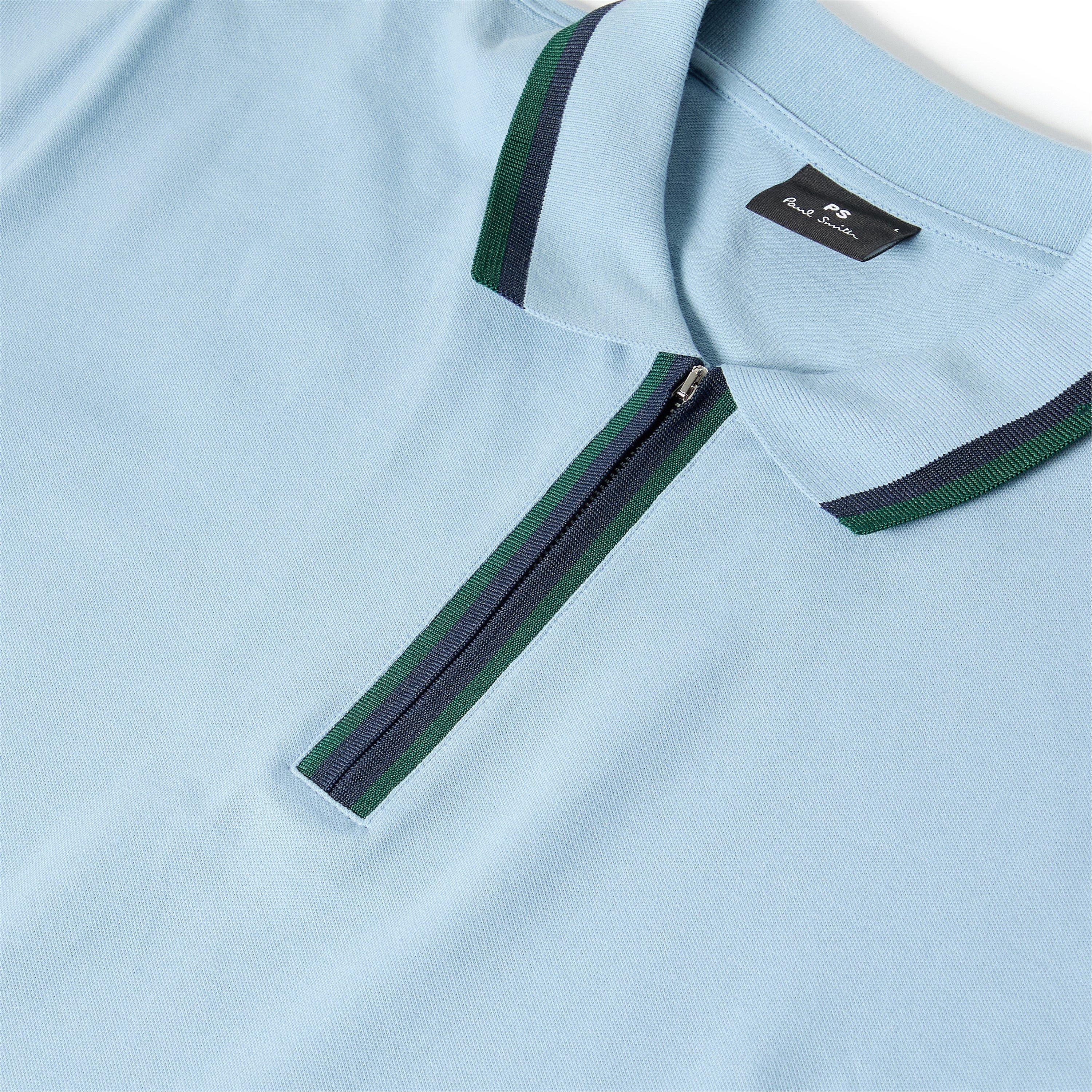 Blue 41D - PS Paul Smith - Men's Zipped Short Sleeve Polo Shirt - 5
