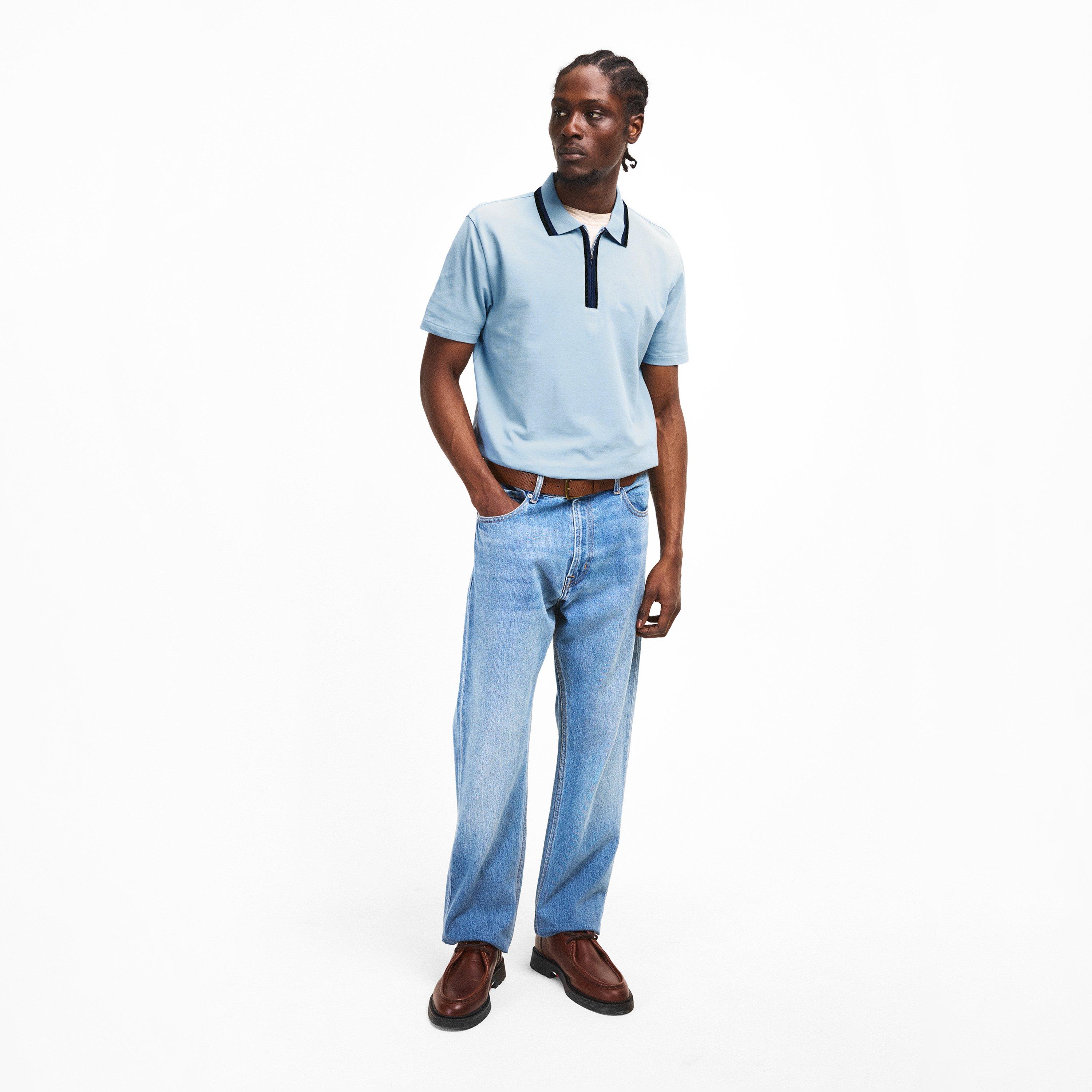 Blue 41D - PS Paul Smith - Men's Zipped Short Sleeve Polo Shirt - 6