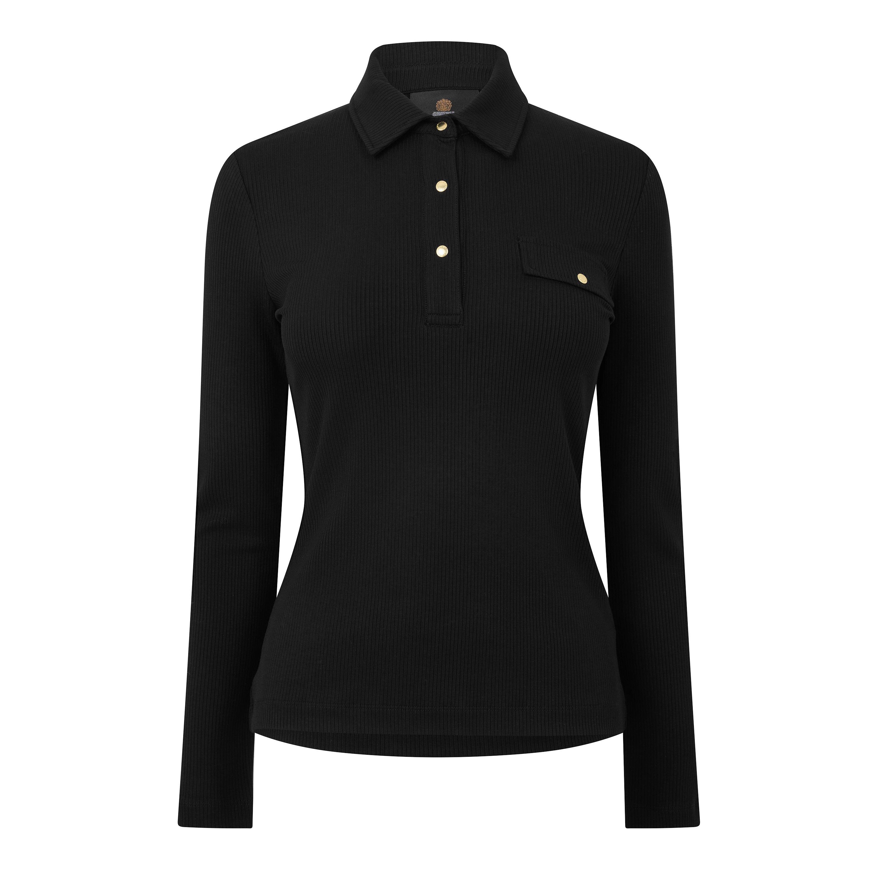 Barbour International Women's Ramona Viscose Long-Sleeve Slim-Fit Blouse - Black - 12 (M)
