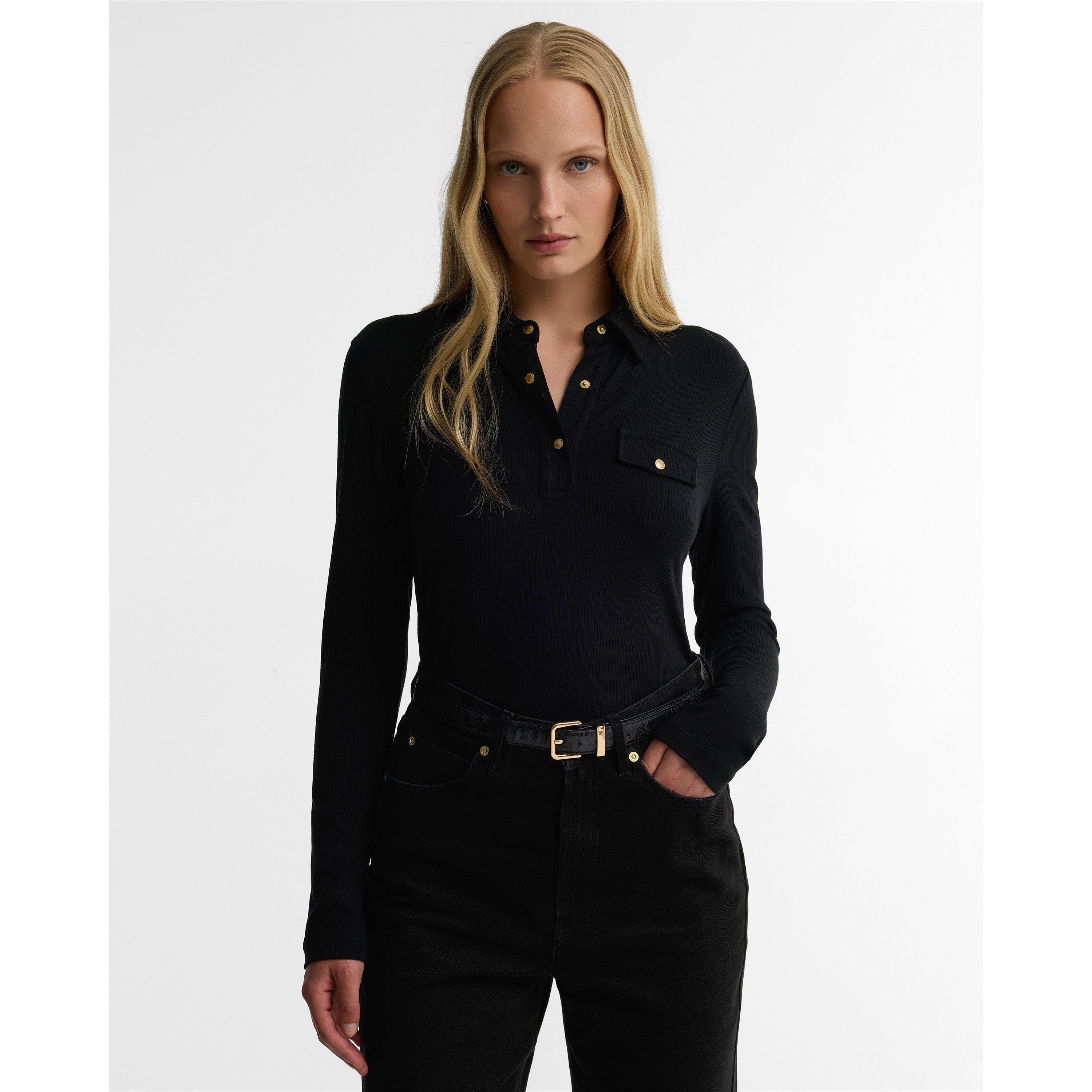 Black - Barbour International - Women's Ramona Viscose Long-Sleeve Slim-Fit Blouse - 3