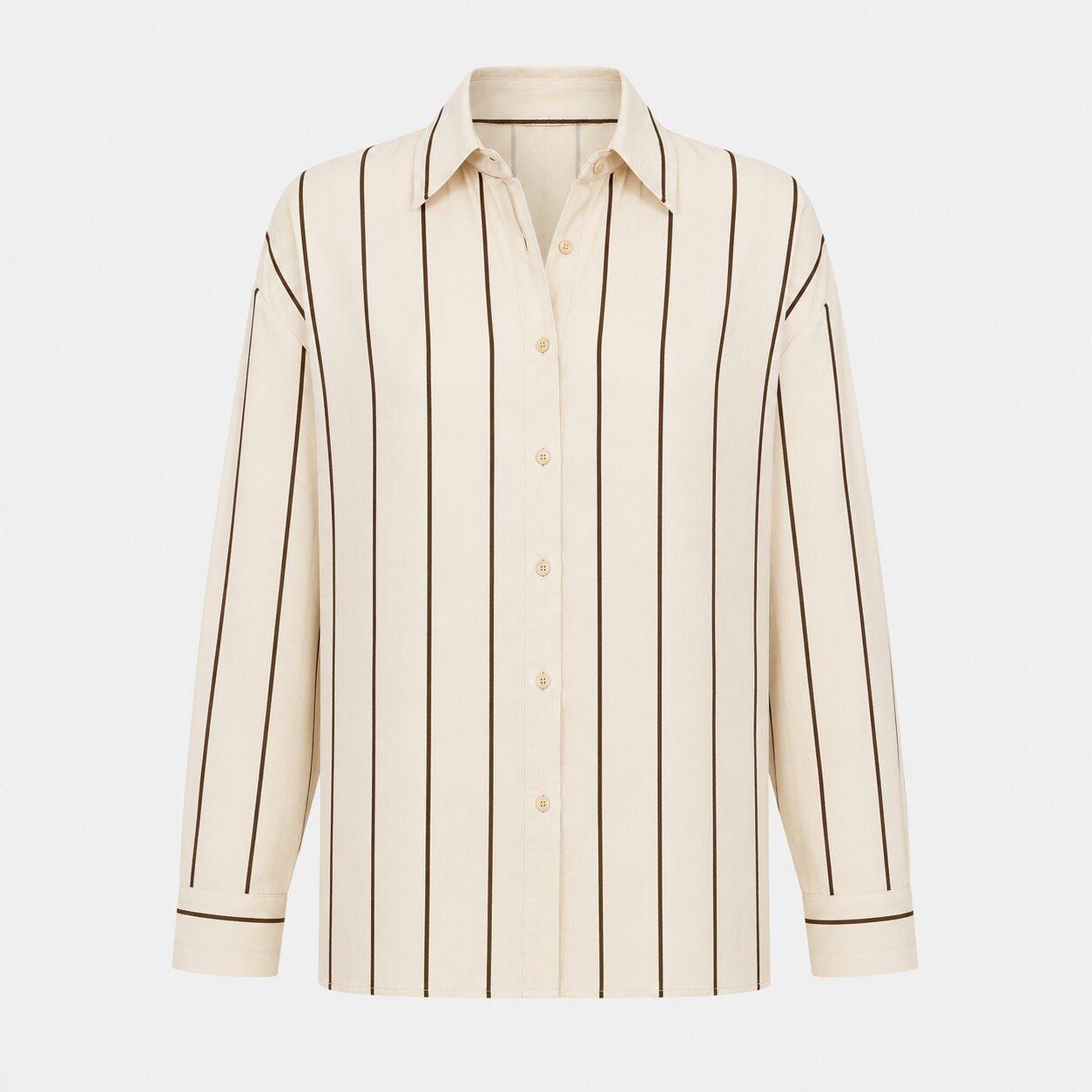 Multi - I Saw It First - Womens Striped Poplin Oversized Shirt - 2