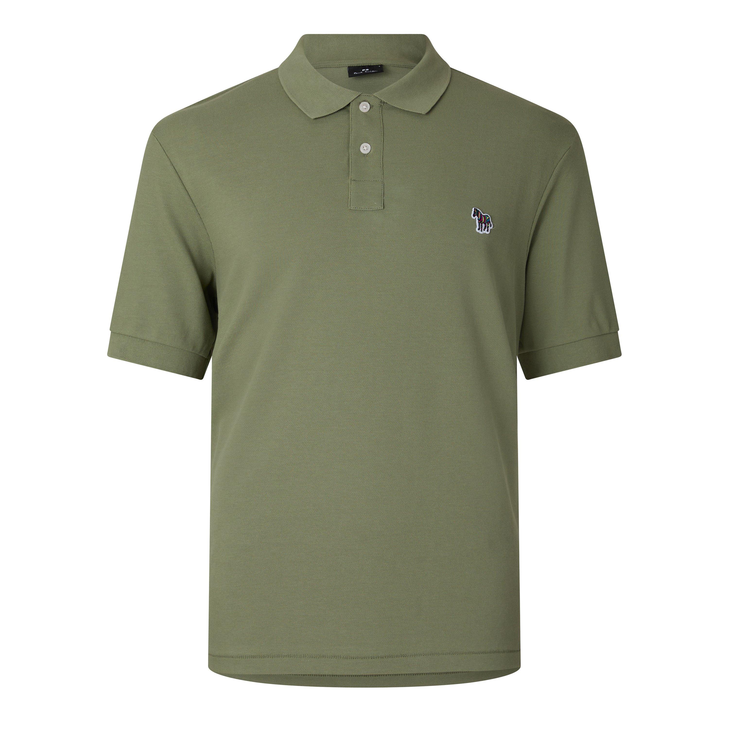 Ps Paul Smith Men's Regular Fit Zebra Polo Shirt - Green 34D - XL