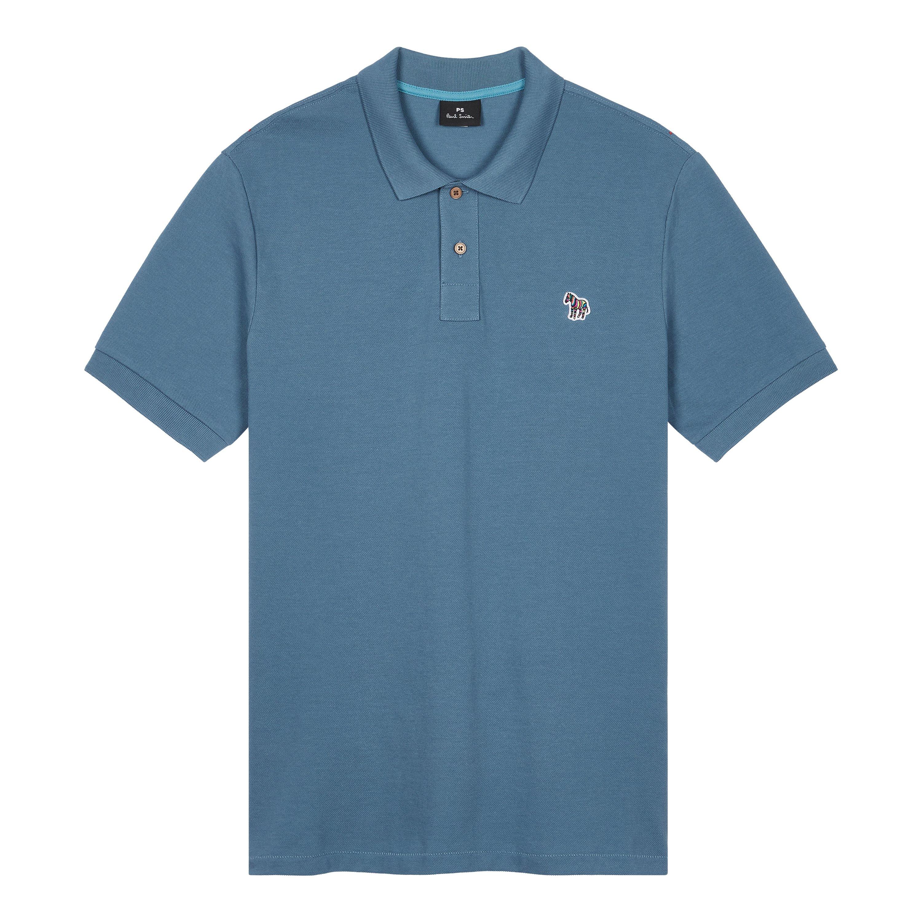 Ps Paul Smith Men's Regular Fit Zebra Polo Shirt - Blue 44K - XL