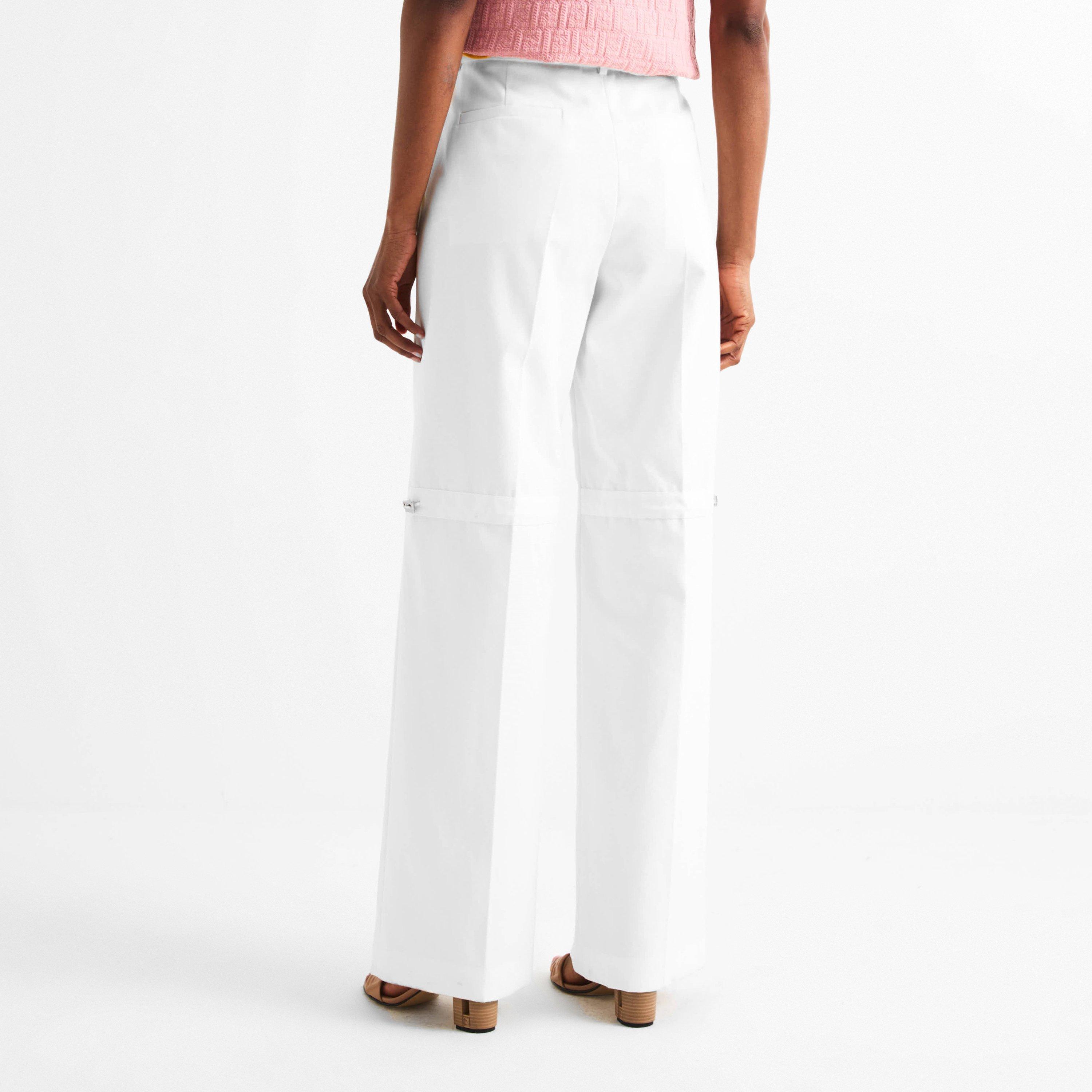 White - Fendi - Women's Technical Straight Leg Trousers - 4