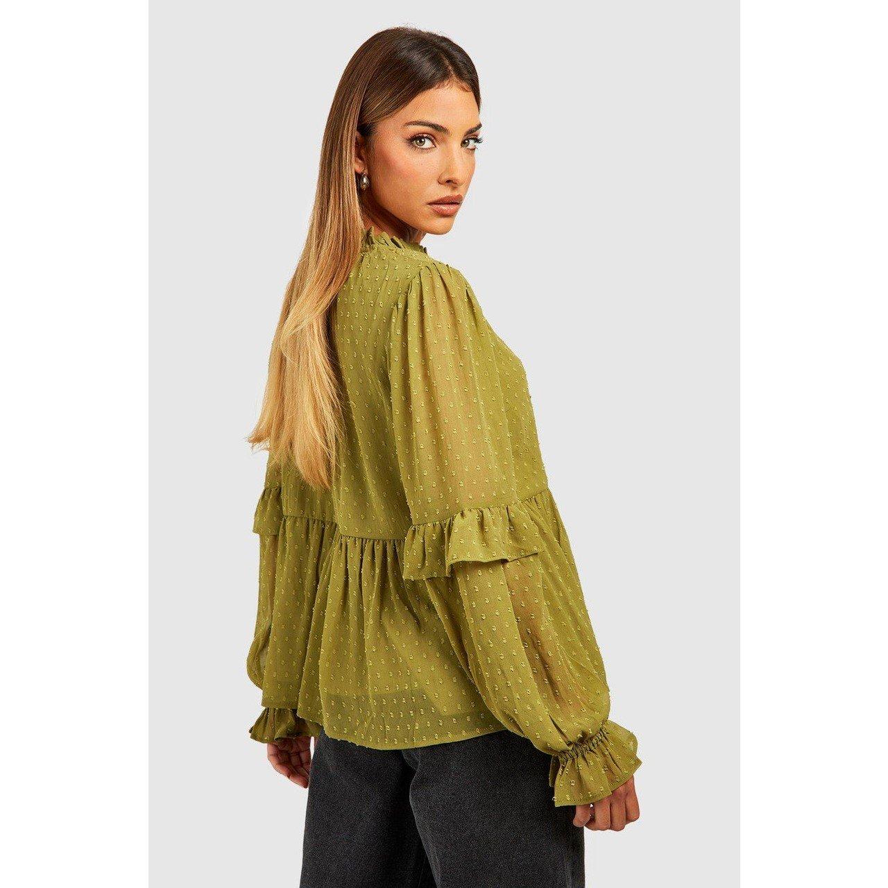 Olive - Influence - Long-Sleeve Blouse - 2