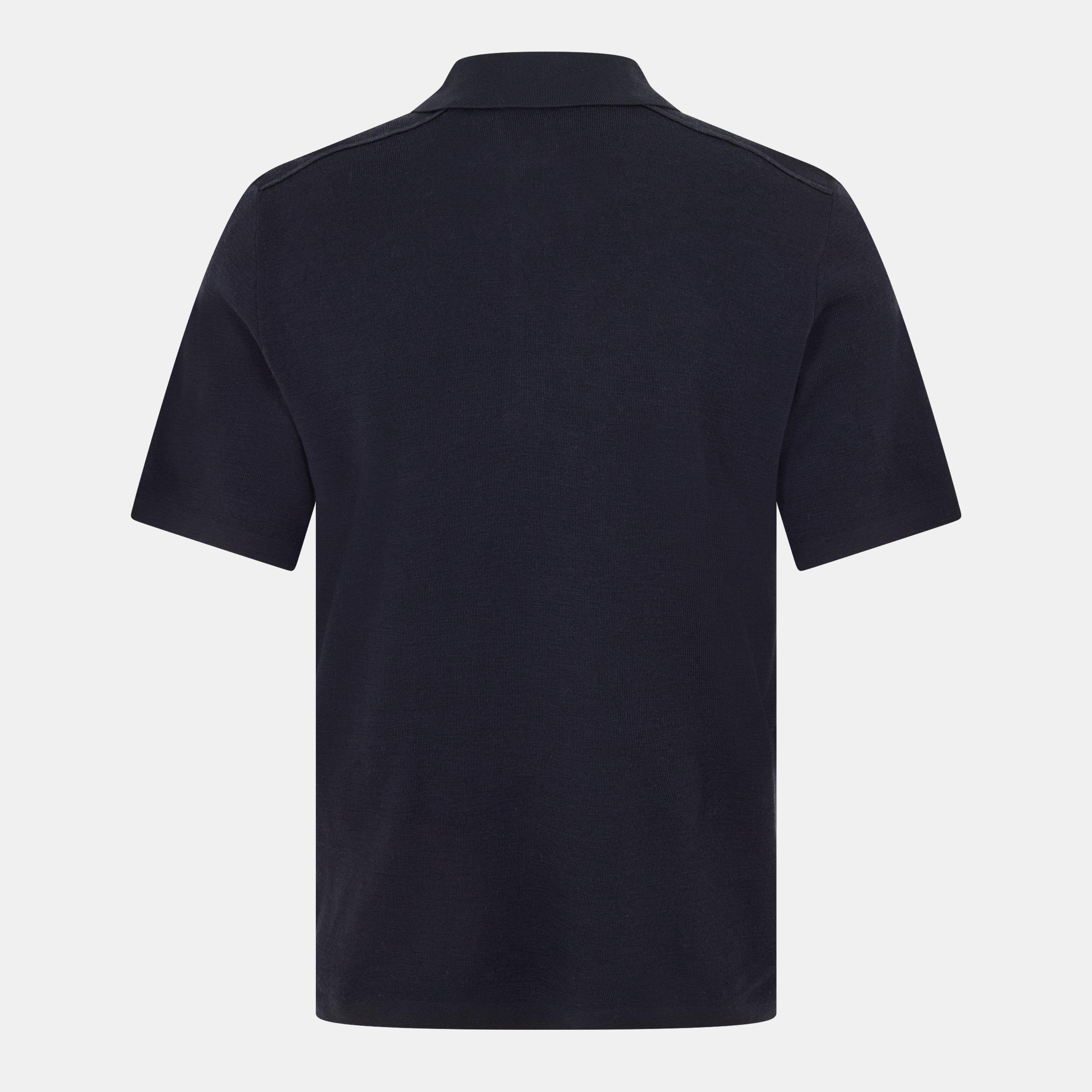 Navy - Burberry - Men's Burb Knitted Short-Sleeve Polo Shirt - 2