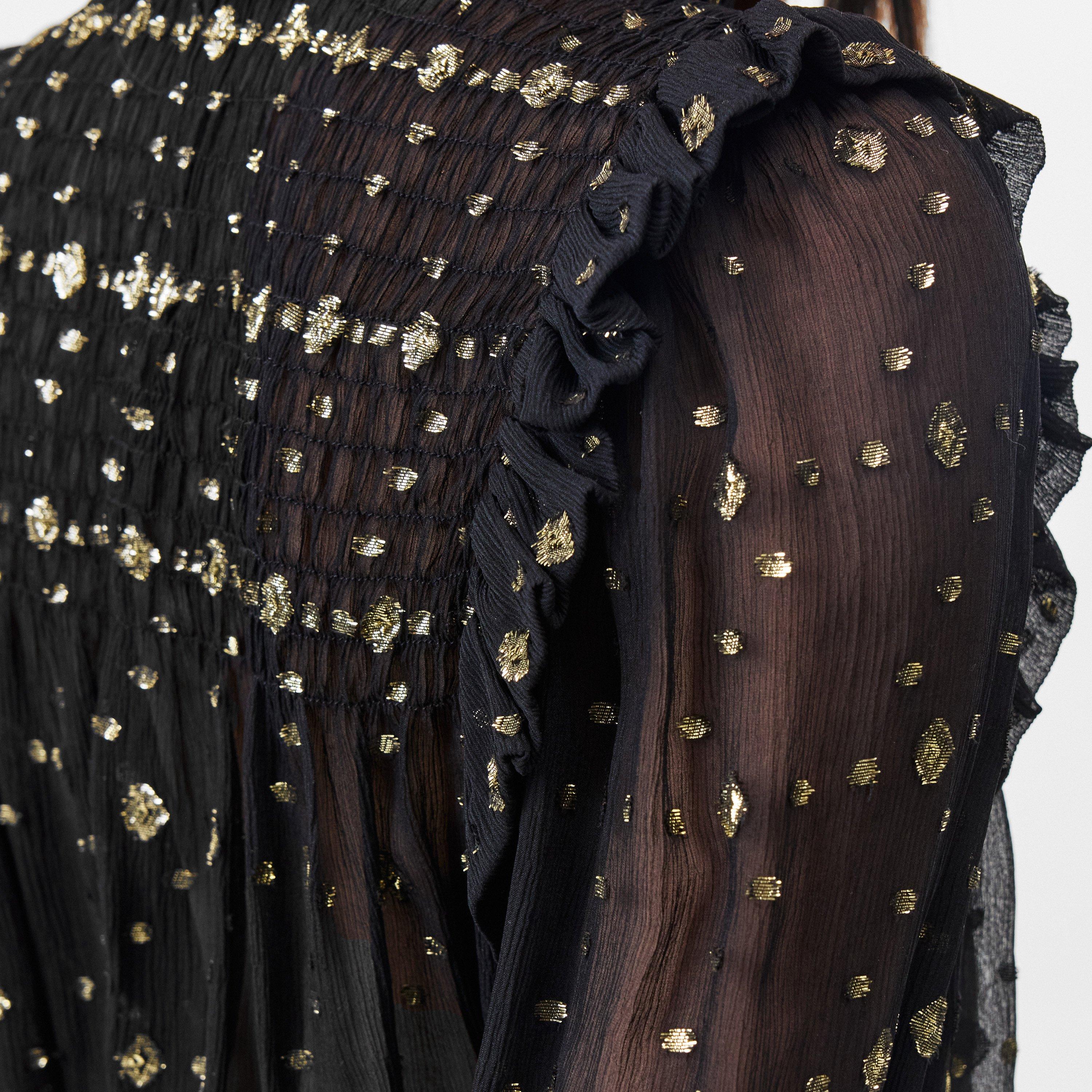 Noir - Saint Laurent - Ruffle Long Sleeve Blouse - 5