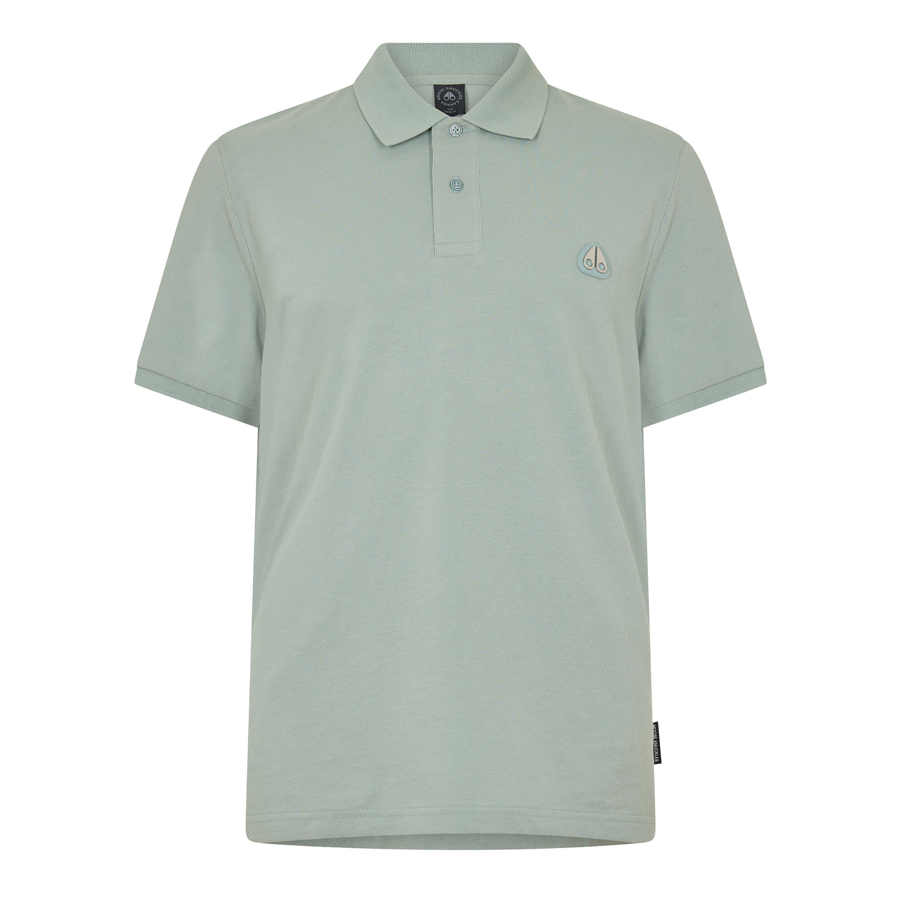 Moose Knuckles Everett Polo Shirt - Dusty Jade - Medium