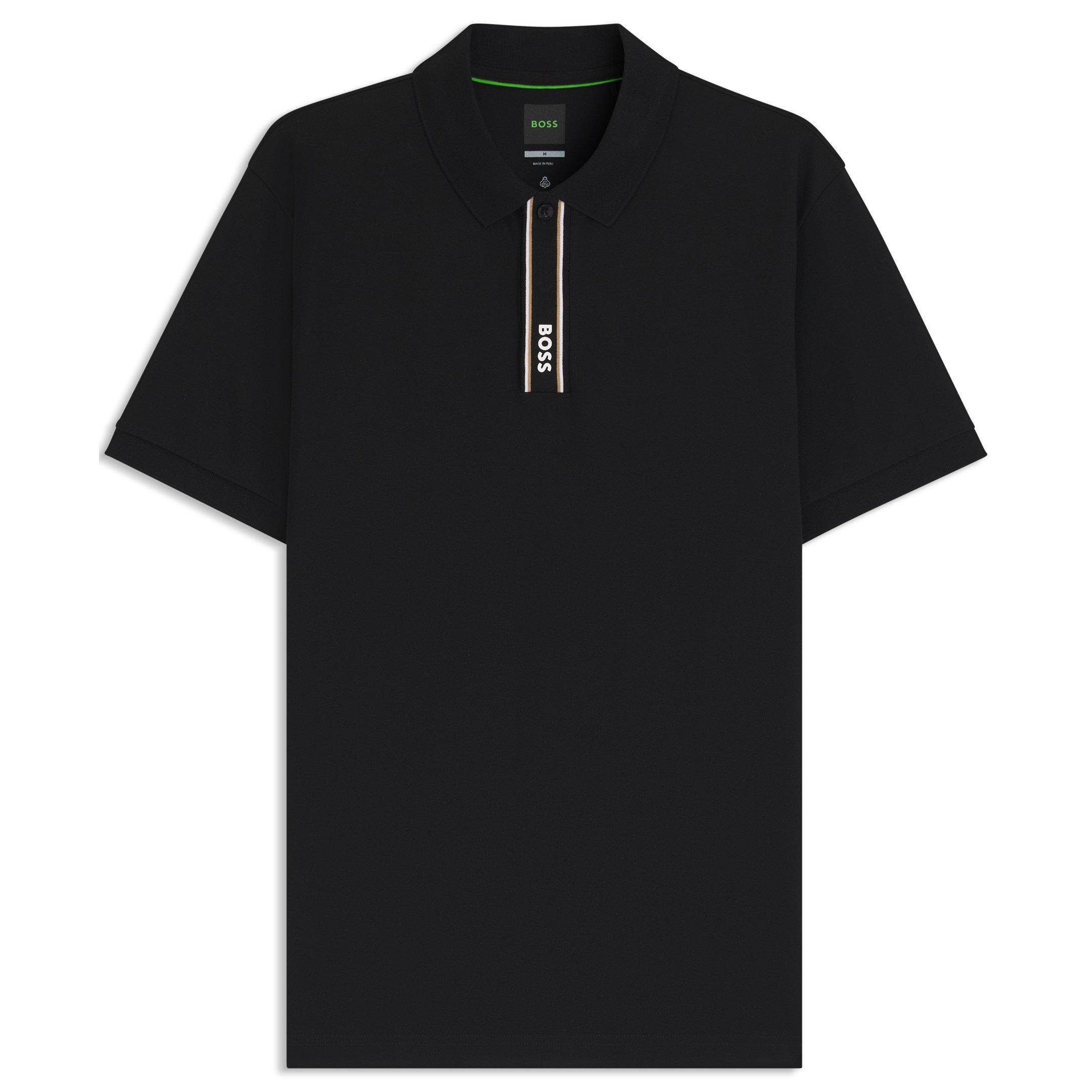 Black - Boss - Mens BOSS GREEN Short Sleeve Polo Top with Logo Detail