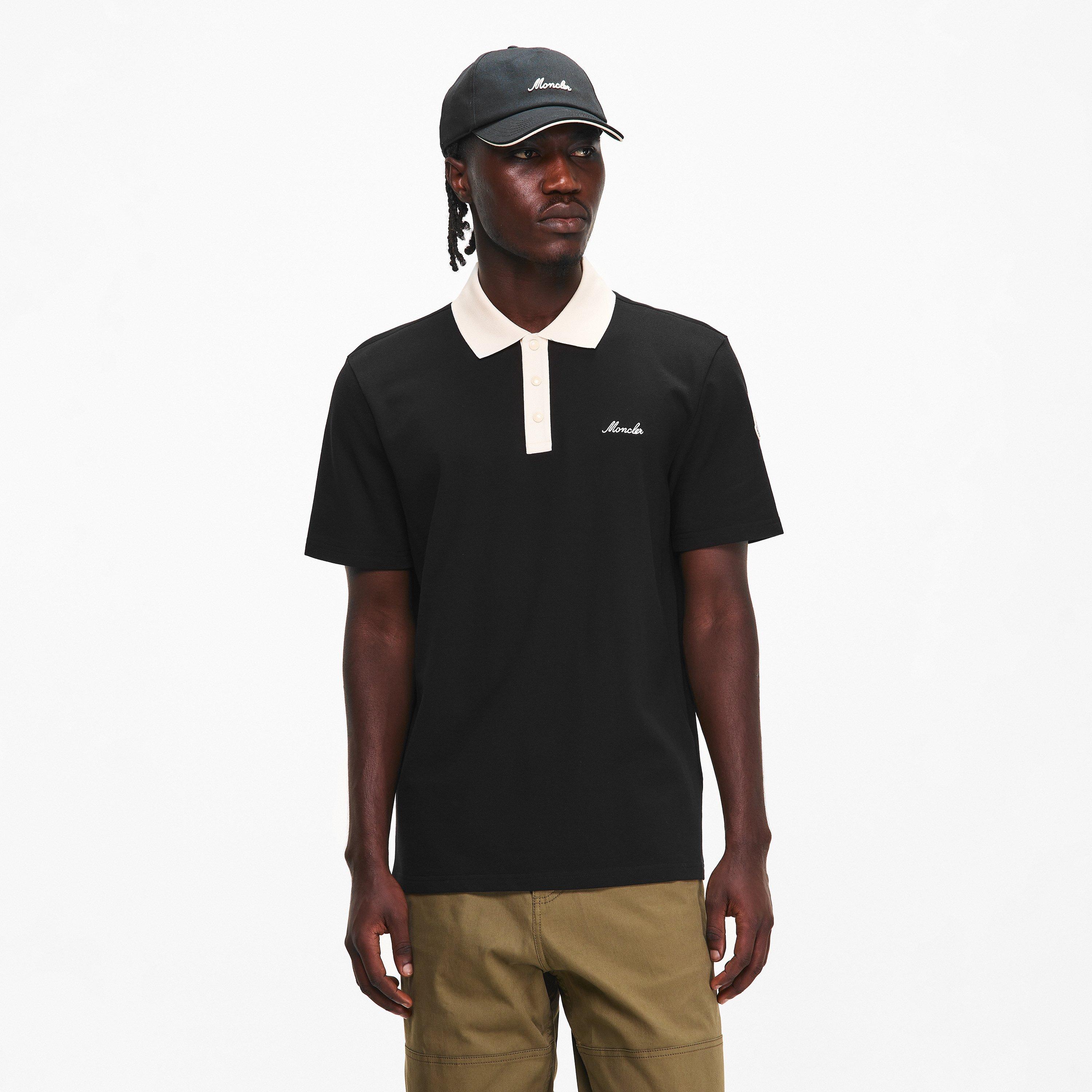 Black 999 - Moncler - Men's Short Sleeve Polo Shirt - 3