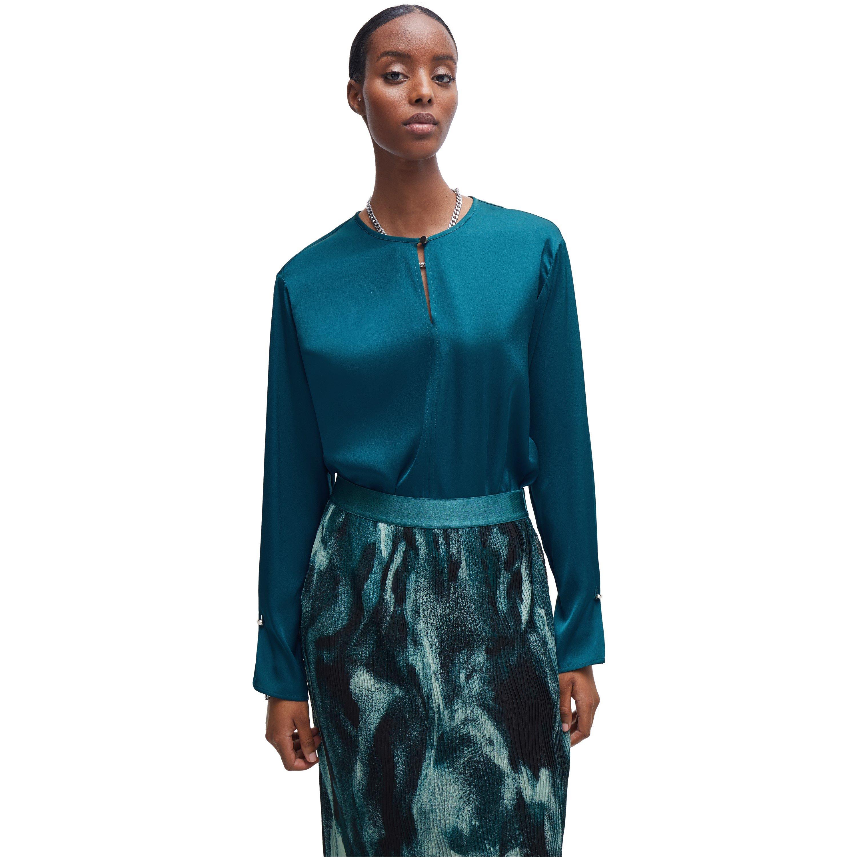 Open Green - Boss - Women's Binalea Long-Sleeve Blouse - 1