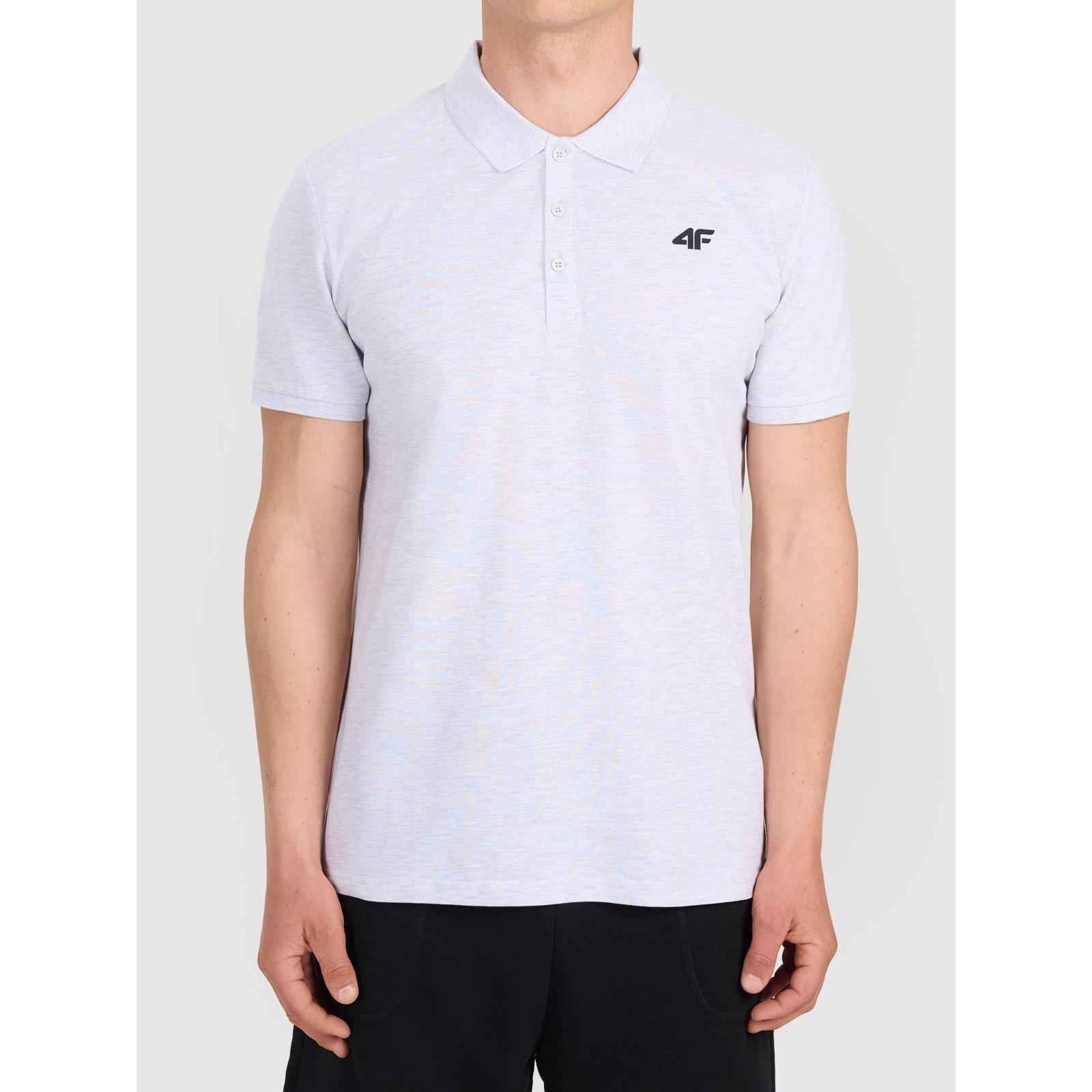 Grey - 4F - Men's Cotton Short Sleeve Polo Shirt - 1