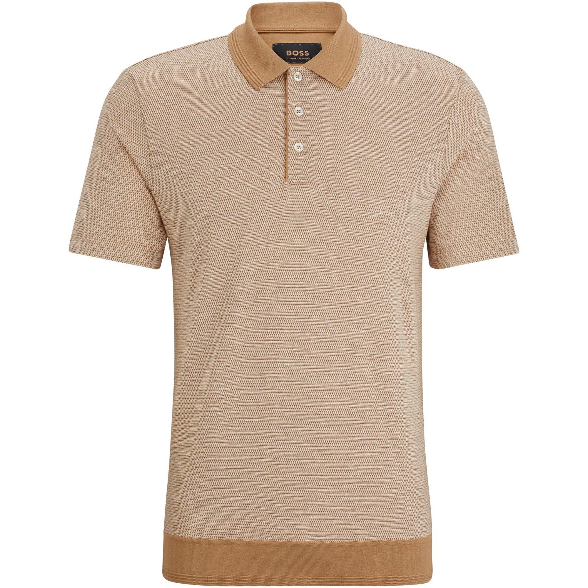 Med Beige - Boss - Men's L-Perry 58 Short-Sleeve Polo Shirt - 5