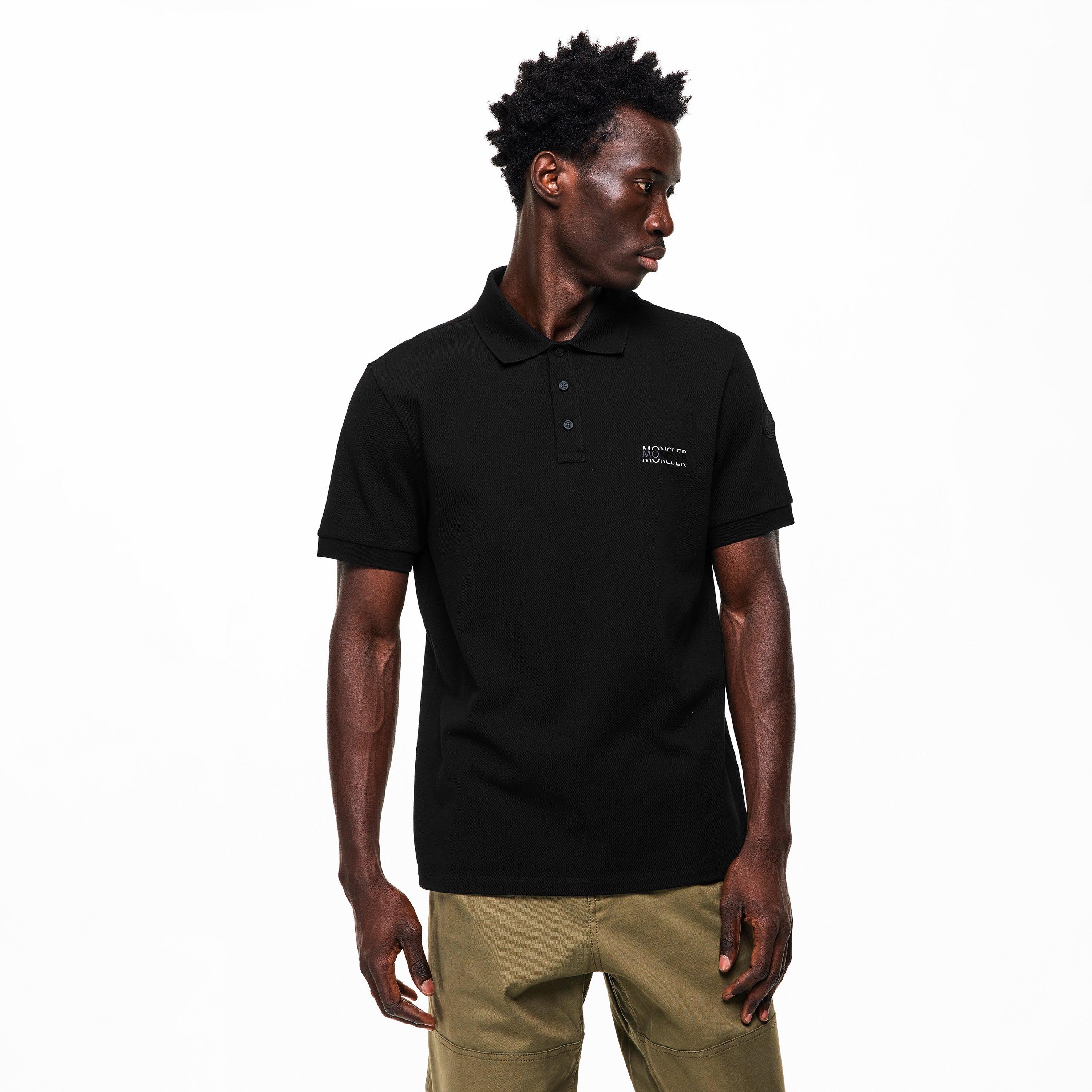 Black 999 - Moncler - Men's Short Sleeve Polo Shirt - 3