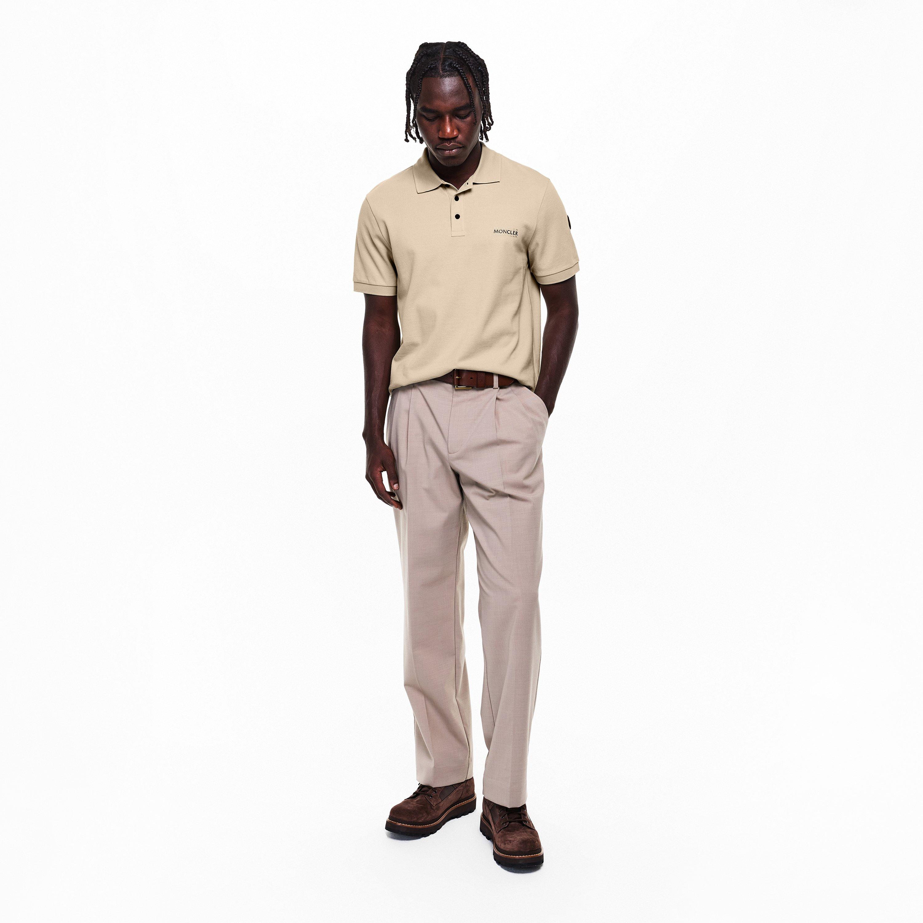 Beige 216 - Moncler - Men's Short Sleeve Polo Shirt - 6