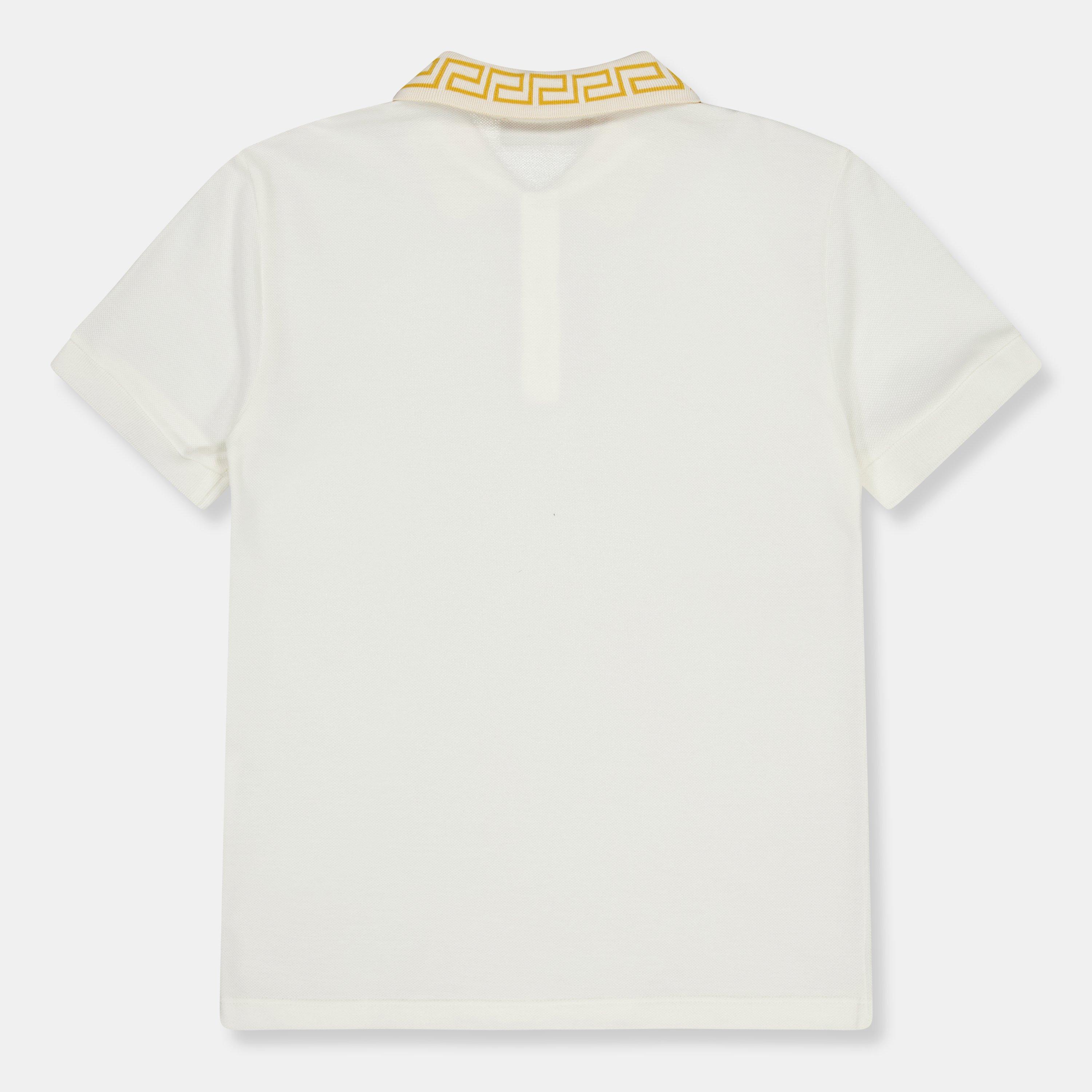 2W110 Wht/Gld - Versace - Kids Short-Sleeve Polo - 2