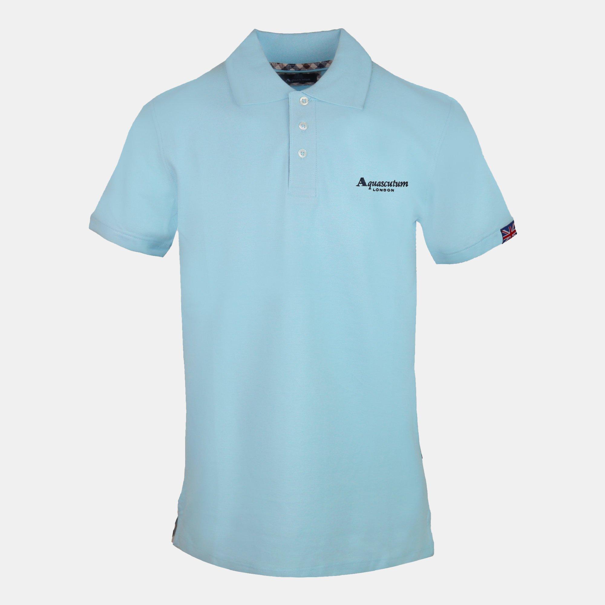 Aquascutum Men's Polo Short Sleeve Shirt - Cielo - Medium