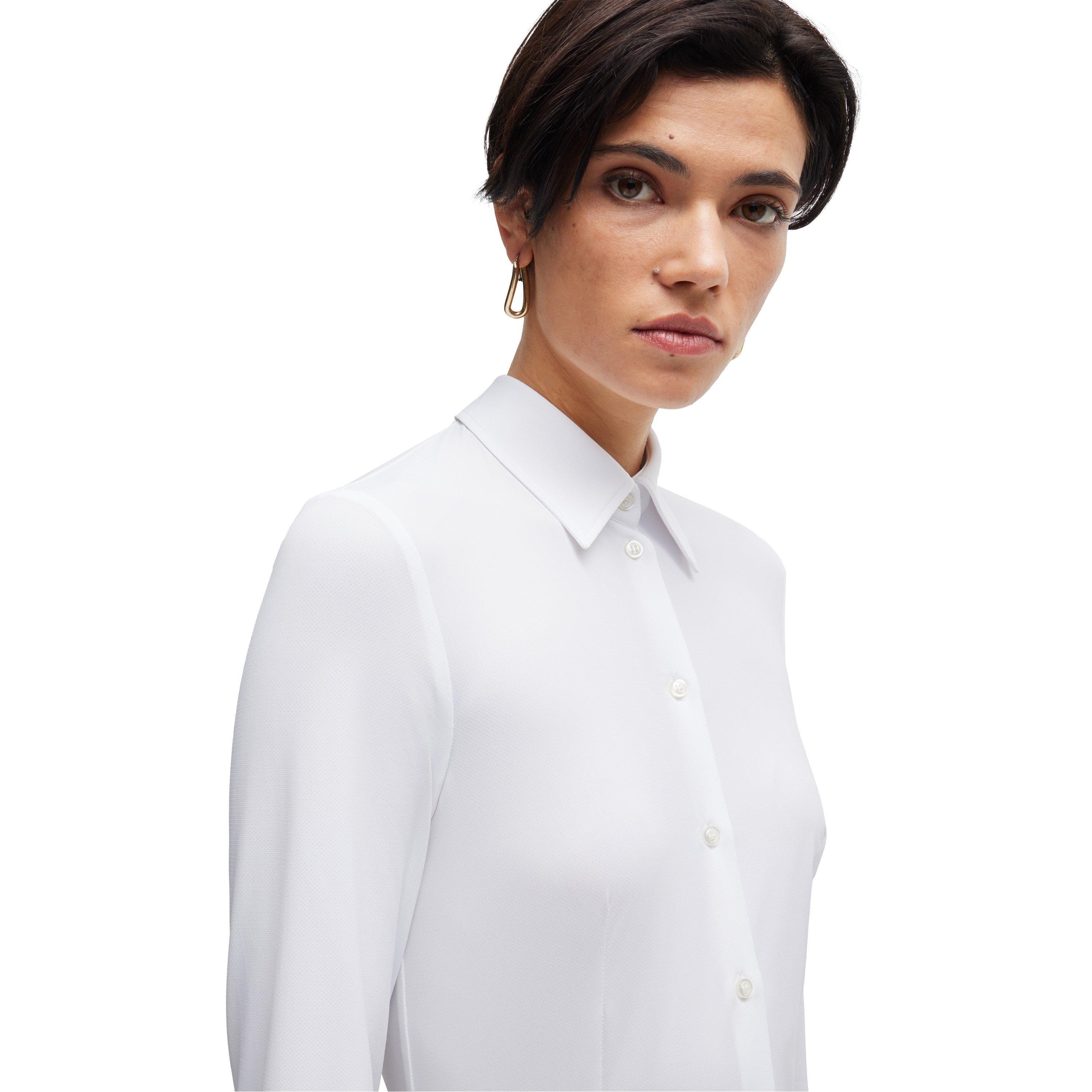 White - Boss - Women's Boanna Long-Sleeve Blouse - 5