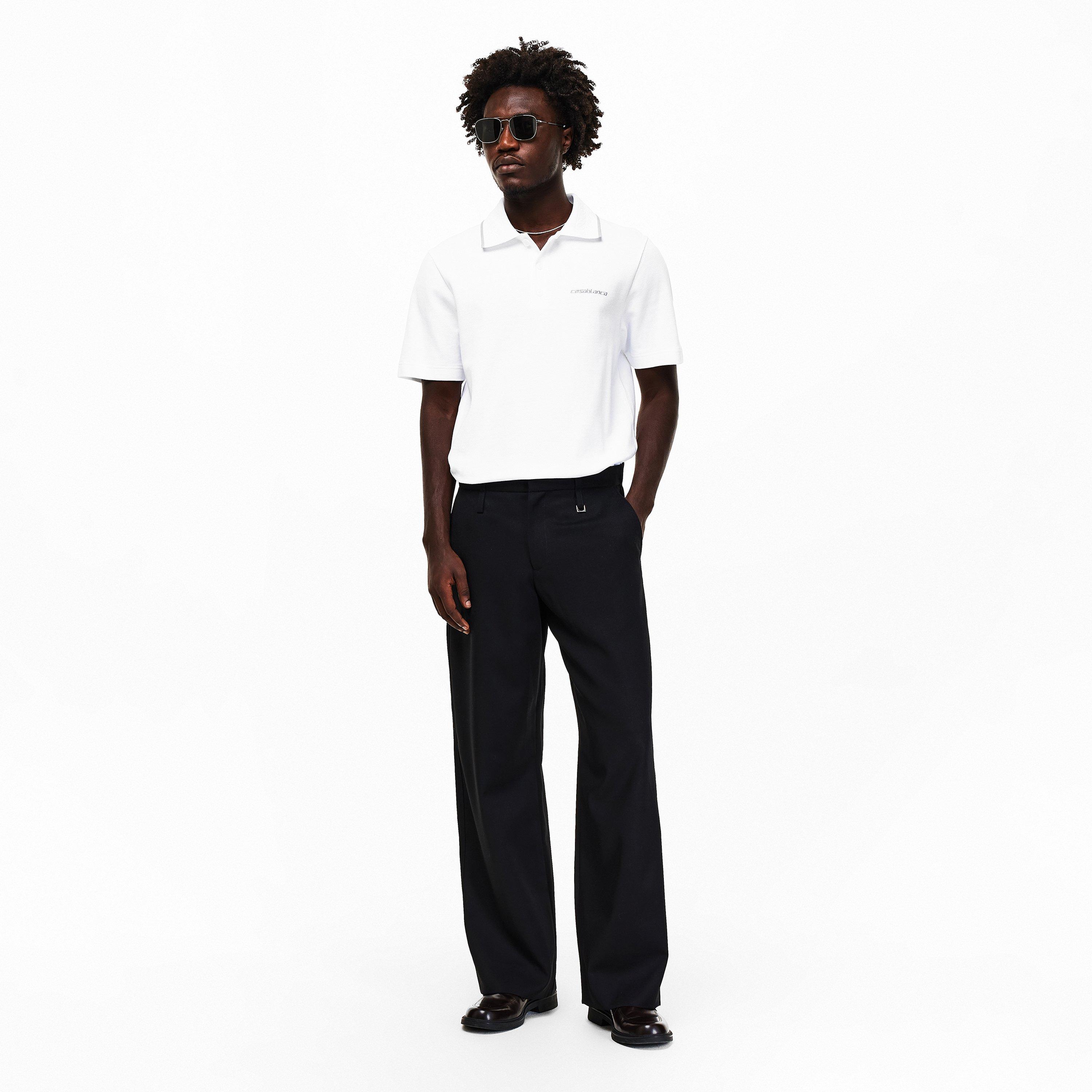 Casablanca | Men's Embroidered Laurel Short Sleeve Polo Shirt