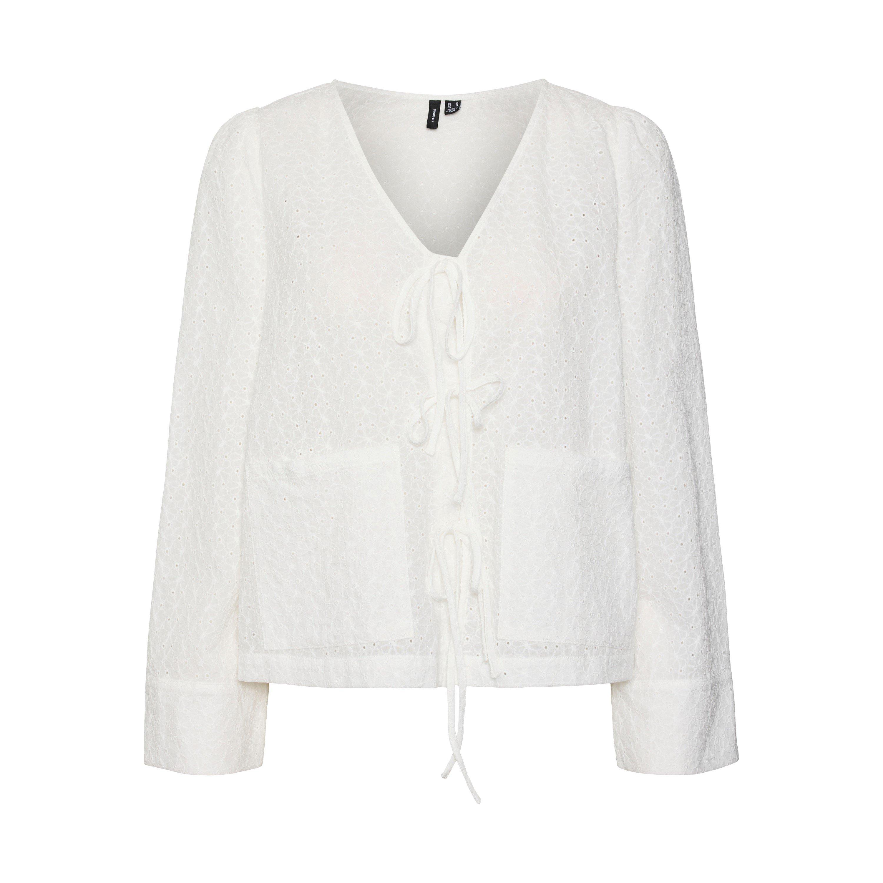 Strahlendes Weiß - Vero Moda - Palma Tie Long-Sleeve Blouse - 6