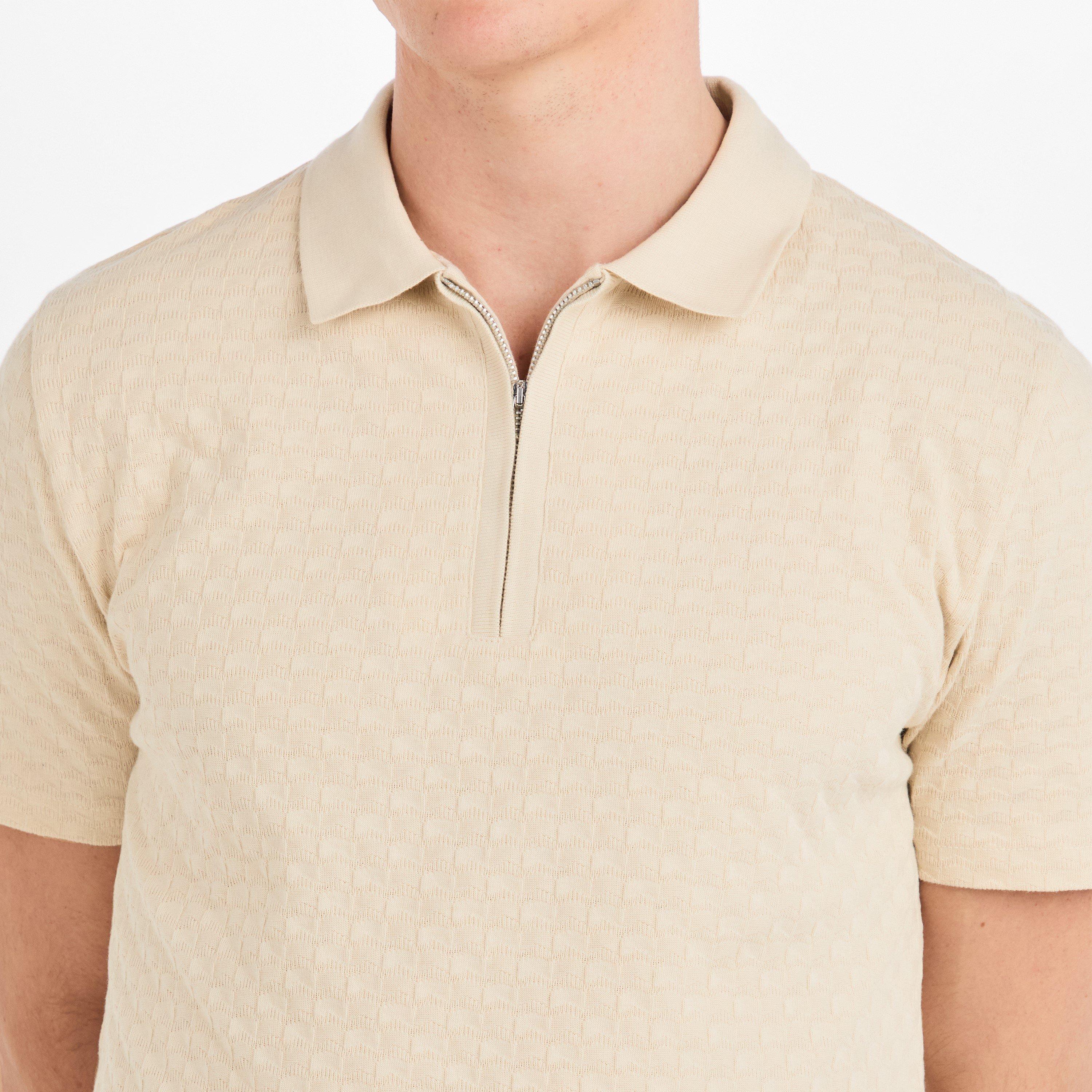 PS Paul Smith | Men's Zipped Waffle Short Sleeve Polo Shirt