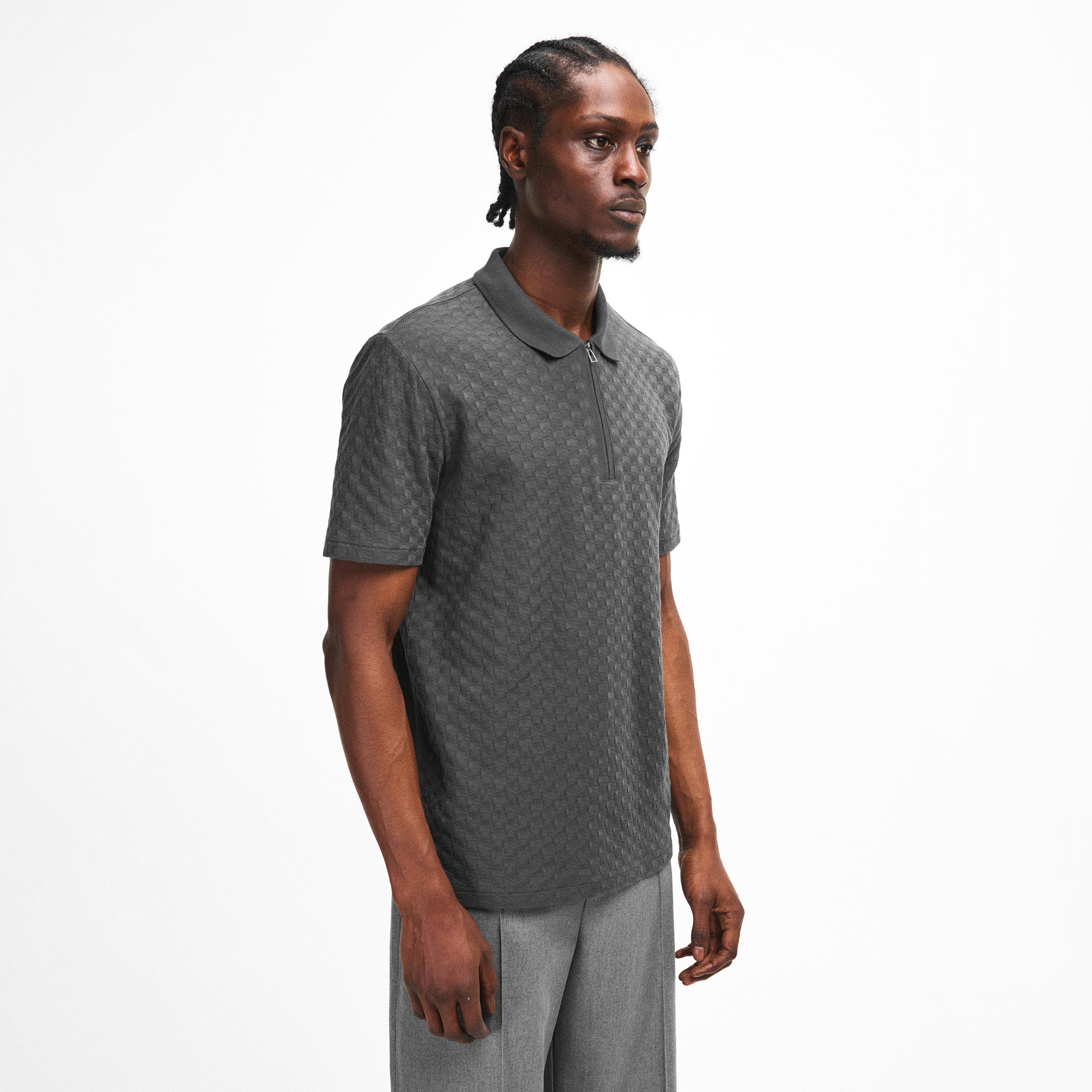 Grey 76 - PS Paul Smith - Men's Zipped Waffle Short Sleeve Polo Shirt - 3
