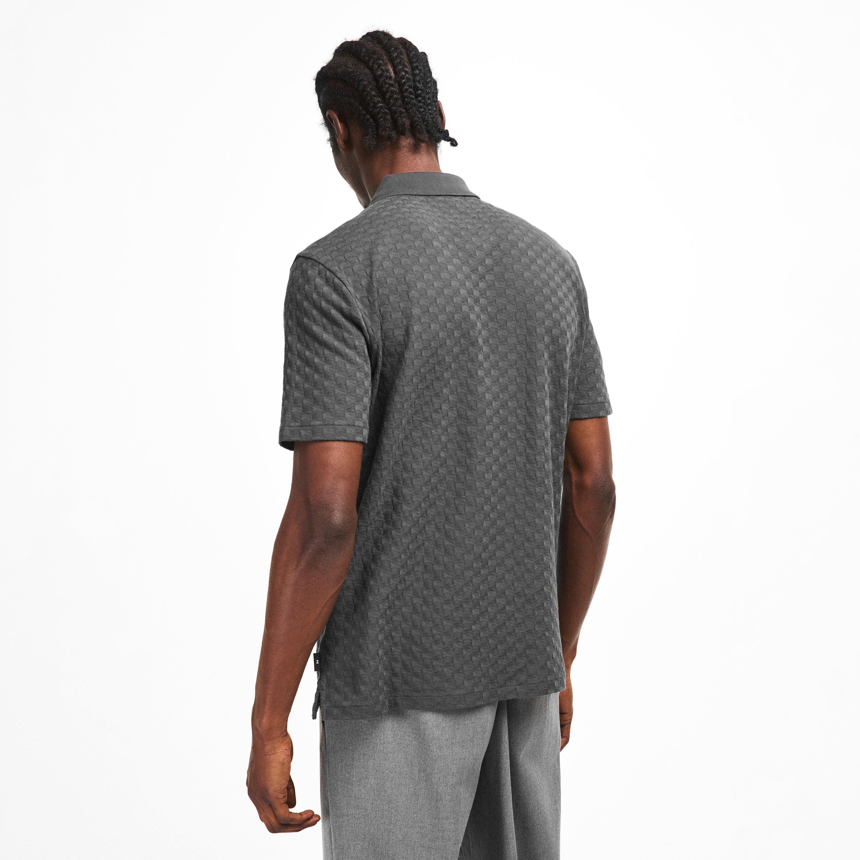 Grey 76 - PS Paul Smith - Men's Zipped Waffle Short Sleeve Polo Shirt - 4